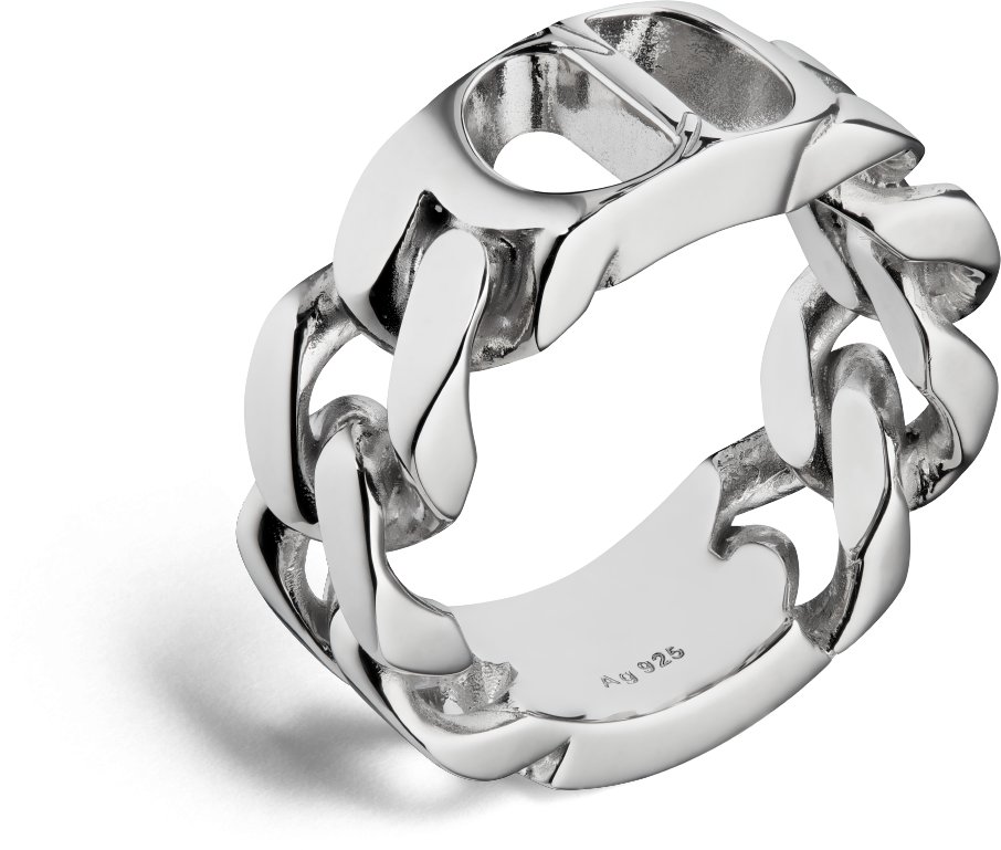 CD Icon Chain Link Ring Silver | DIOR