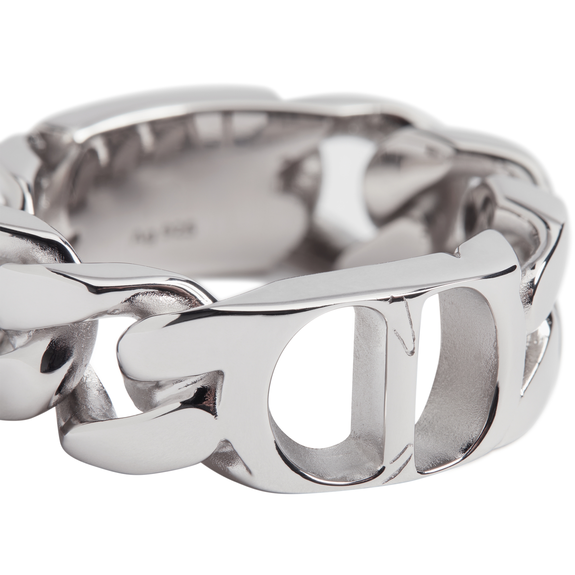 CD Icon Chain Link Ring Silver E09