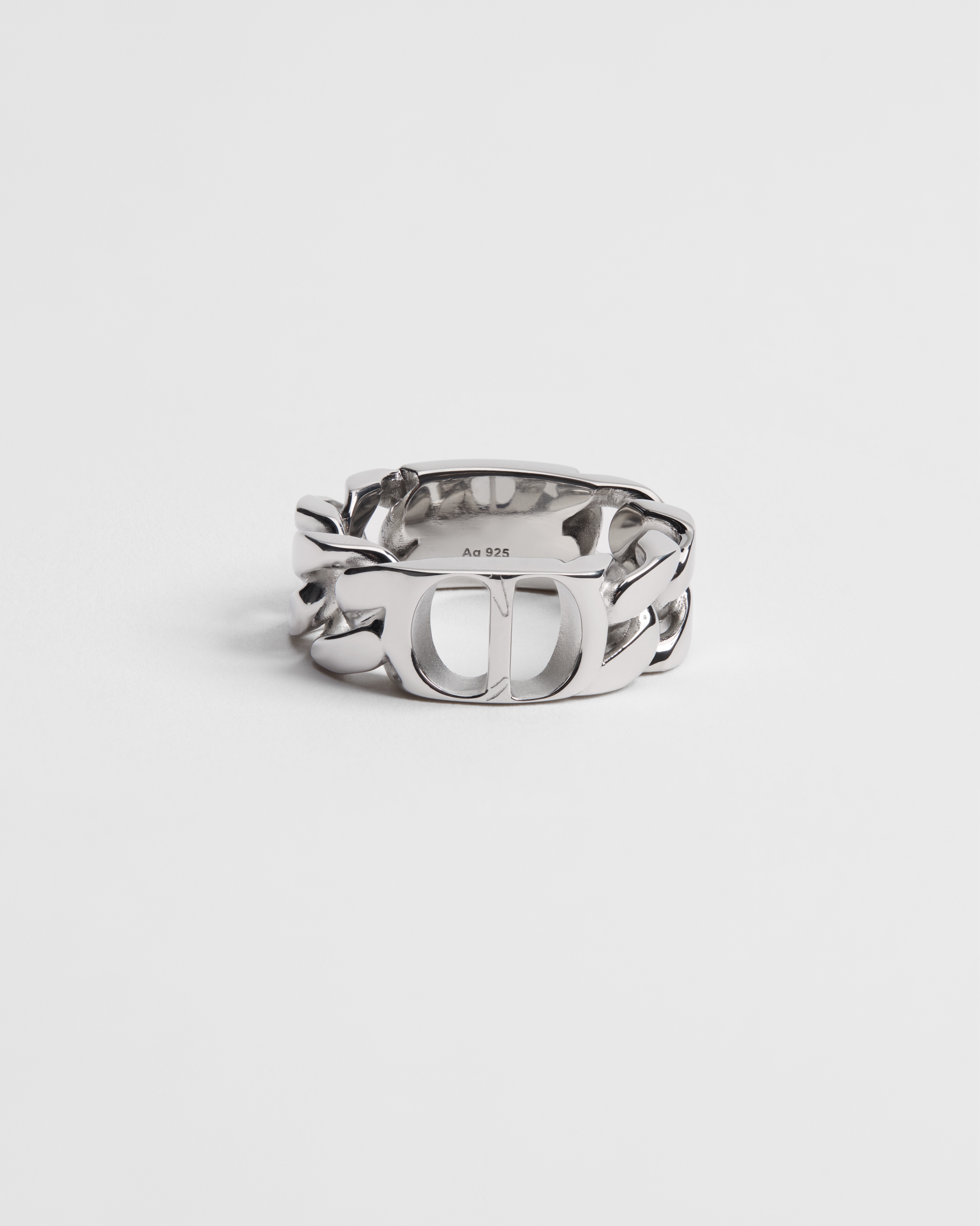 CD Icon Chain Link Ring Silver E01