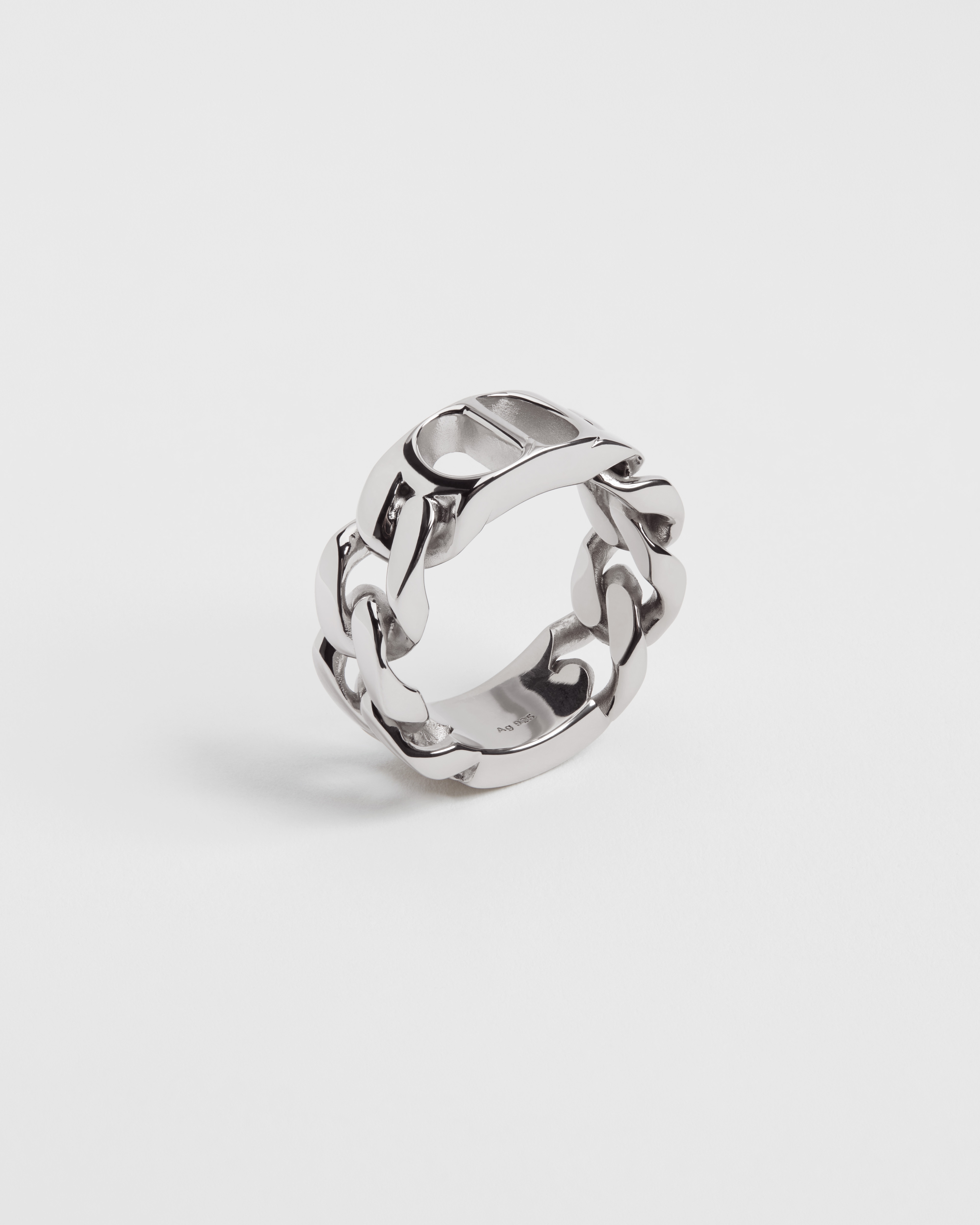 CD Icon Chain Link Ring Silver E03