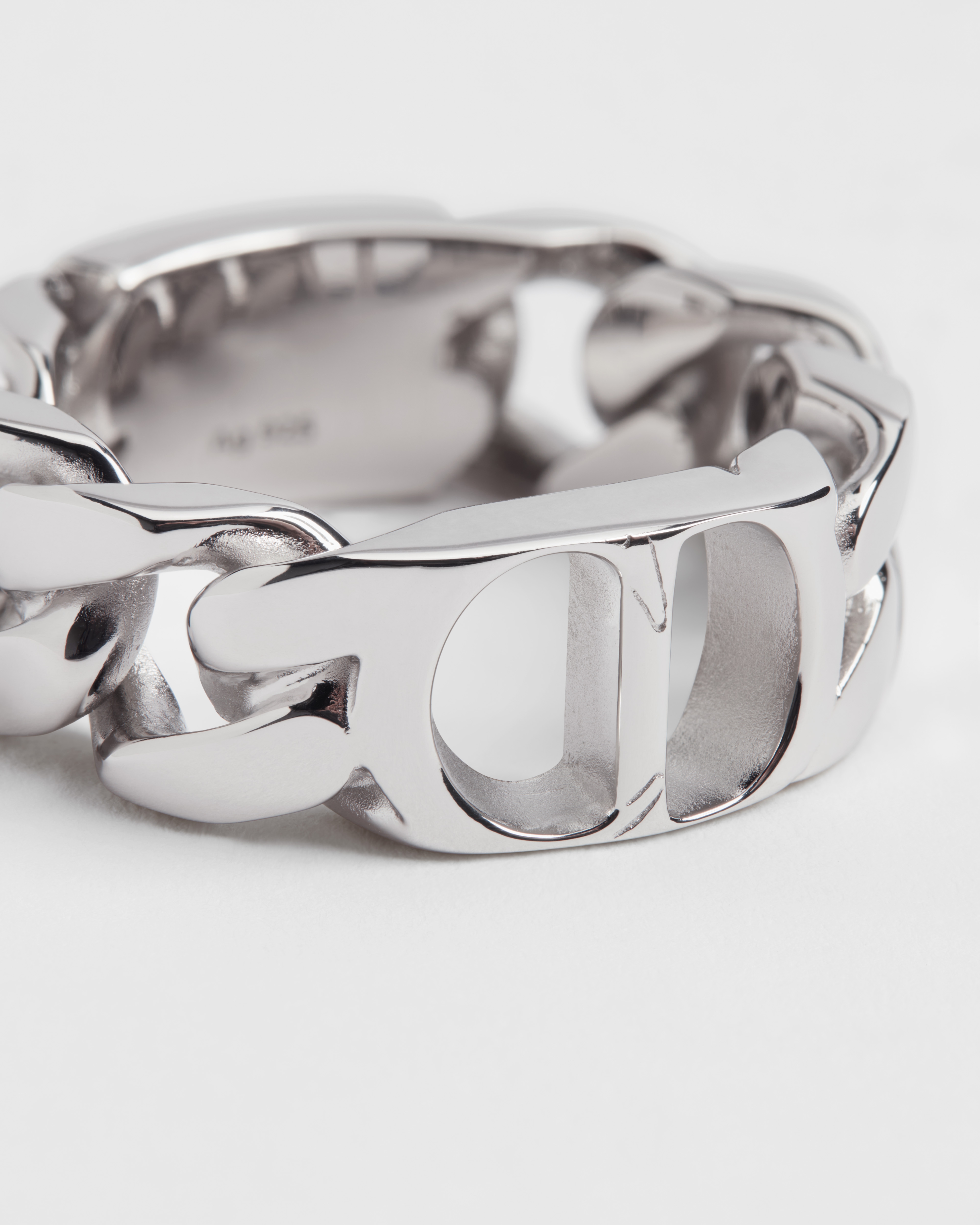 CD Icon Chain Link Ring Silver E09