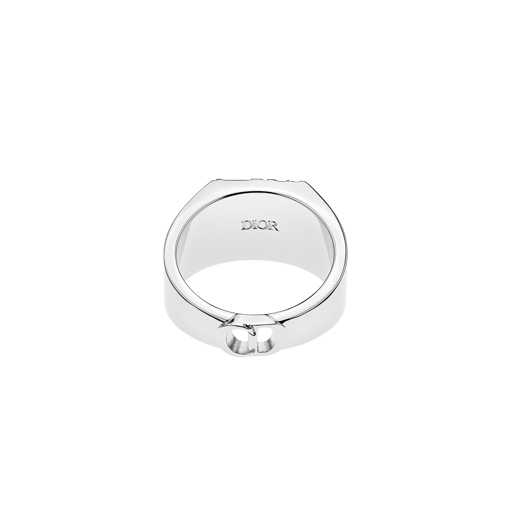 Dior Oblique Signet Ring Silver E09