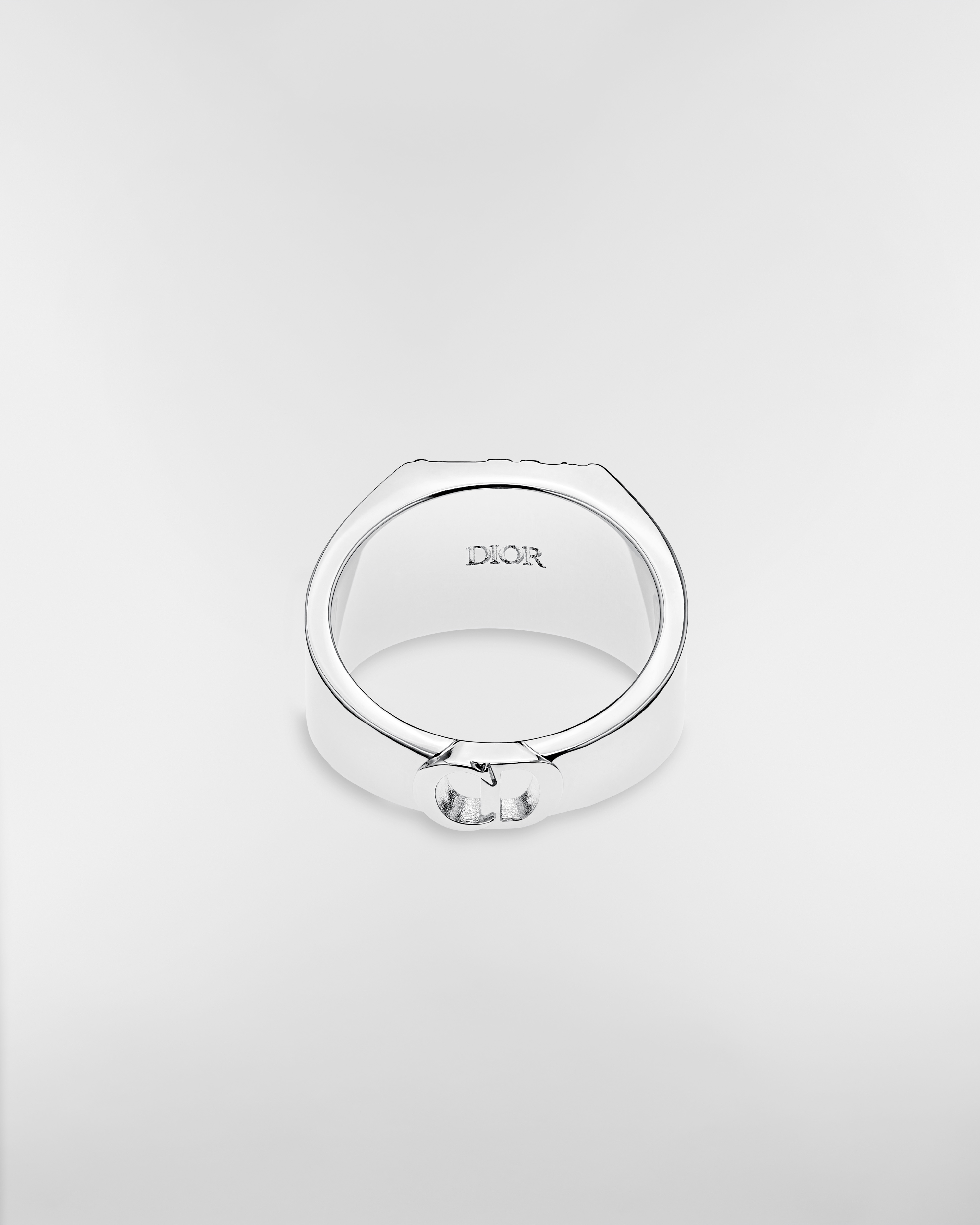 Dior Oblique Signet Ring Silver E09