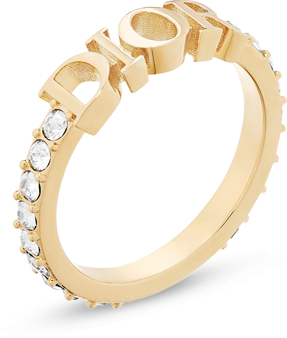 DIOR Dio evolution Ring Gold Finish Metal And White Crystals Size S Women