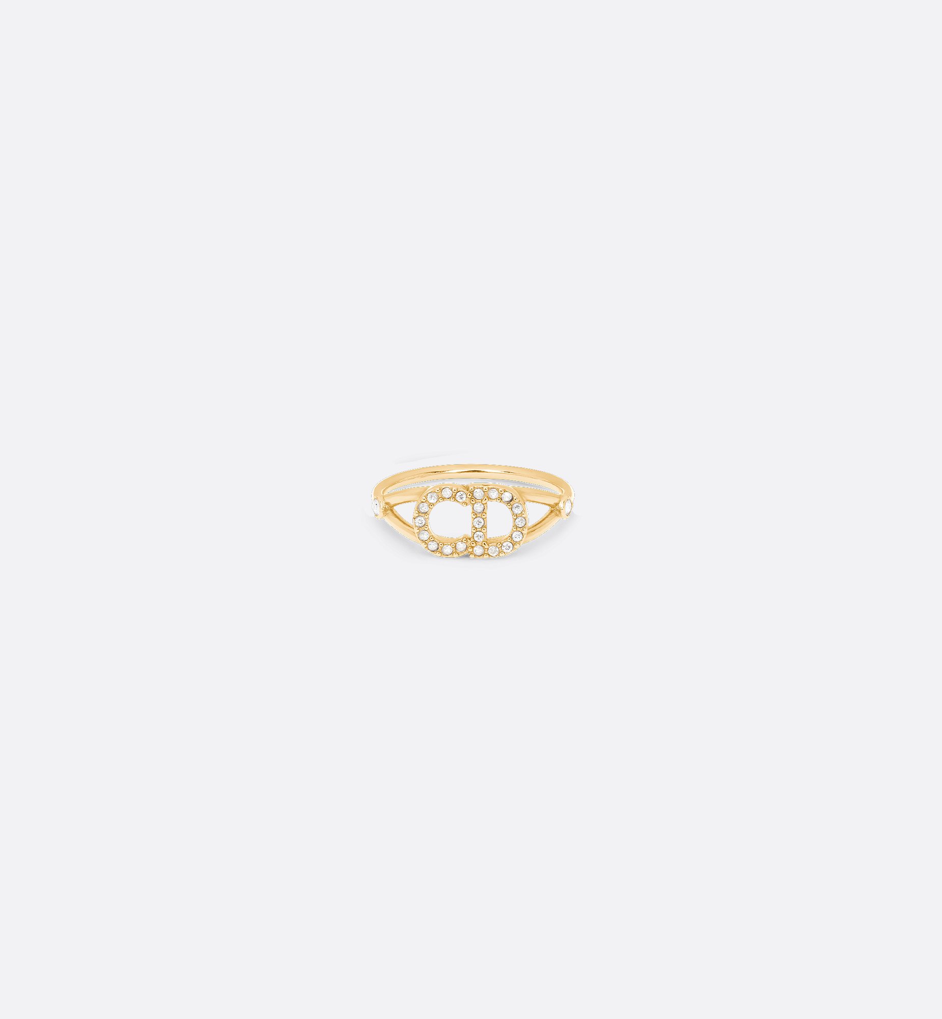 Clair D Lune Ring Gold-Finish Metal and White Crystals | DIOR Clair D Lune Ring Gold-Finish Metal and White Crystals | DIOR