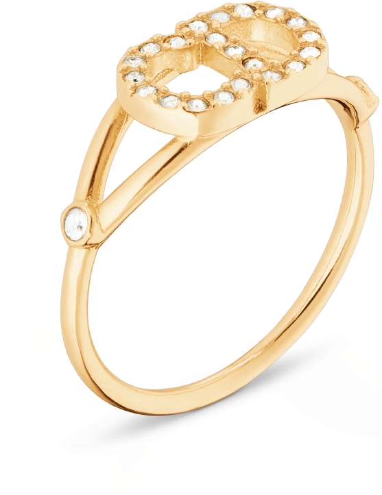 Clair D Lune Ring Gold Finish Metal and White Crystals DIOR