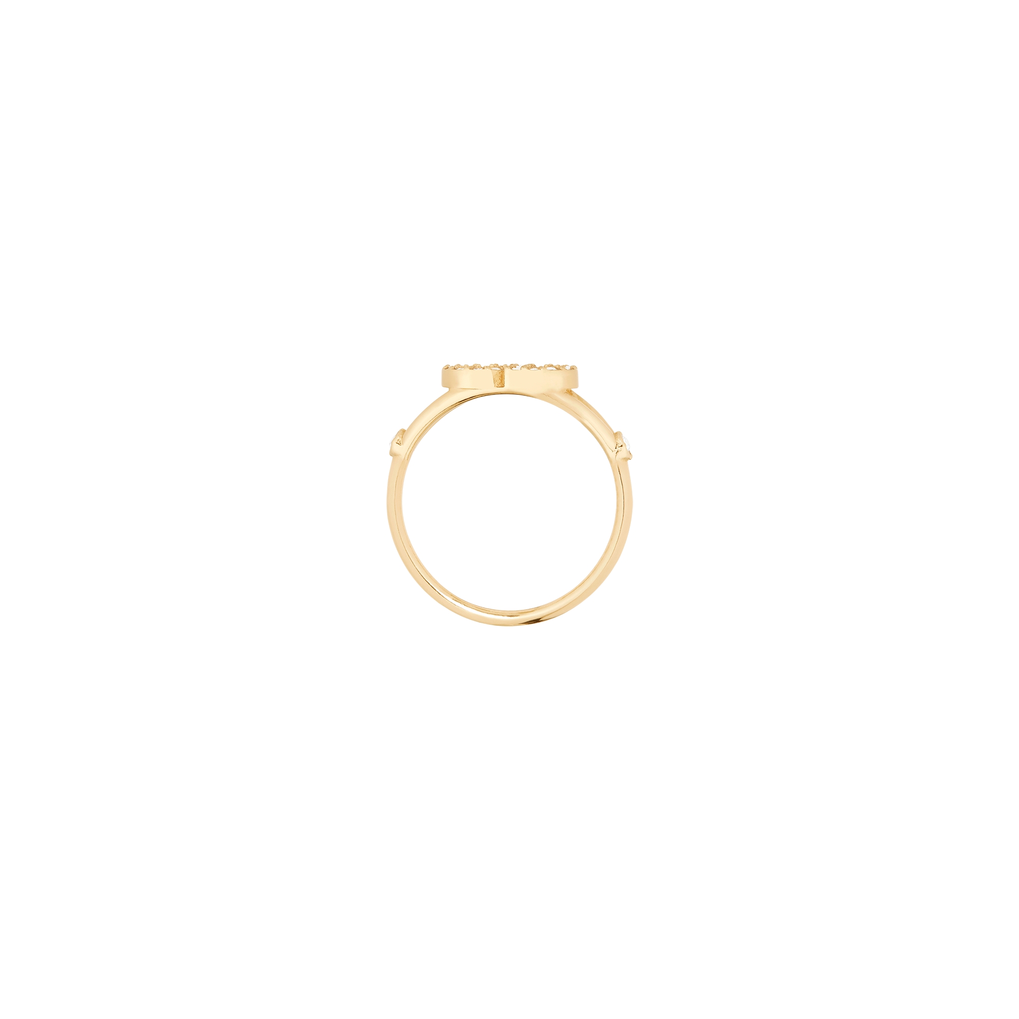 Clair D Lune Ring Gold-Finish Metal and White Crystals E10