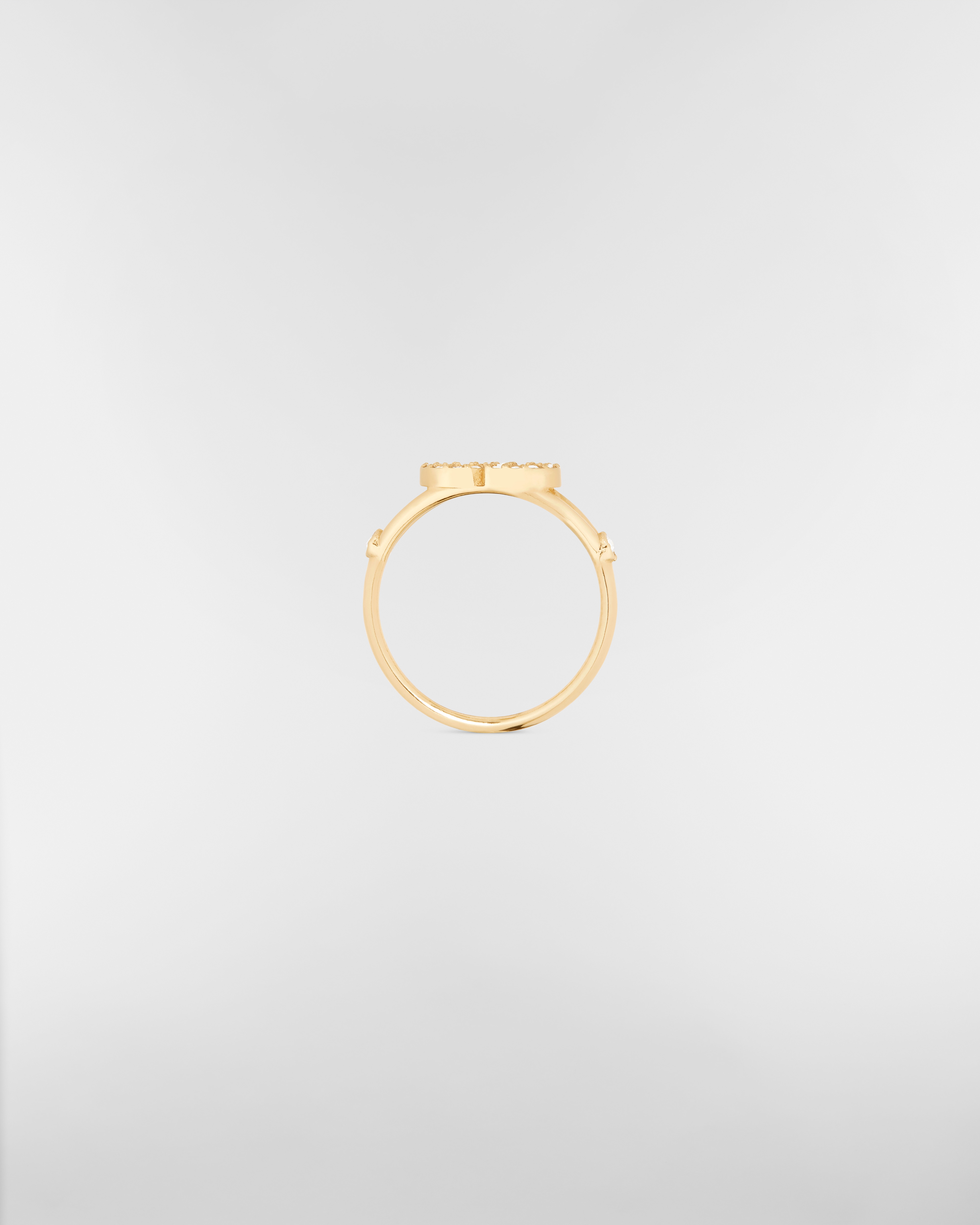 Clair D Lune Ring Gold-Finish Metal and White Crystals E10