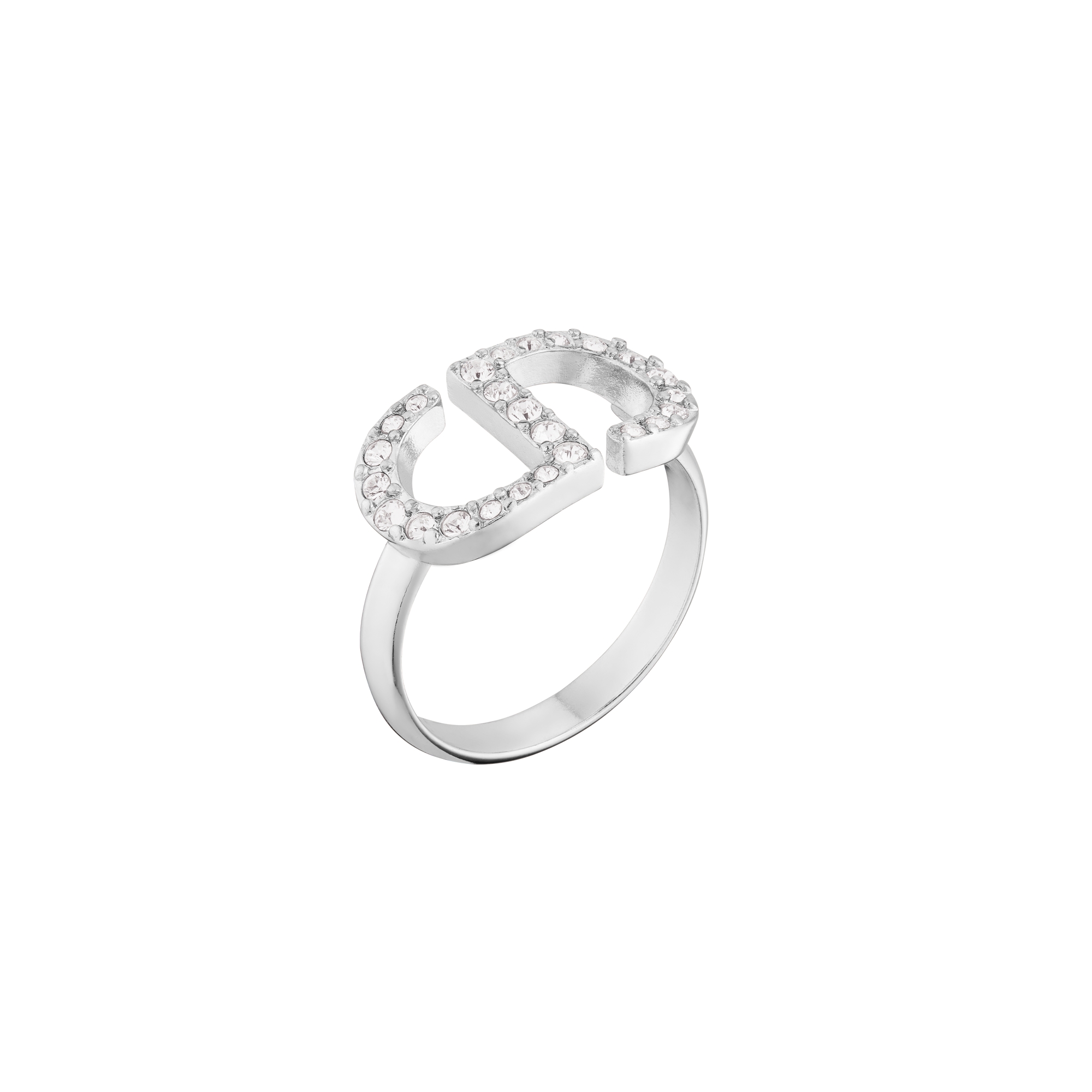  Métal finition argentée et cristaux blancs