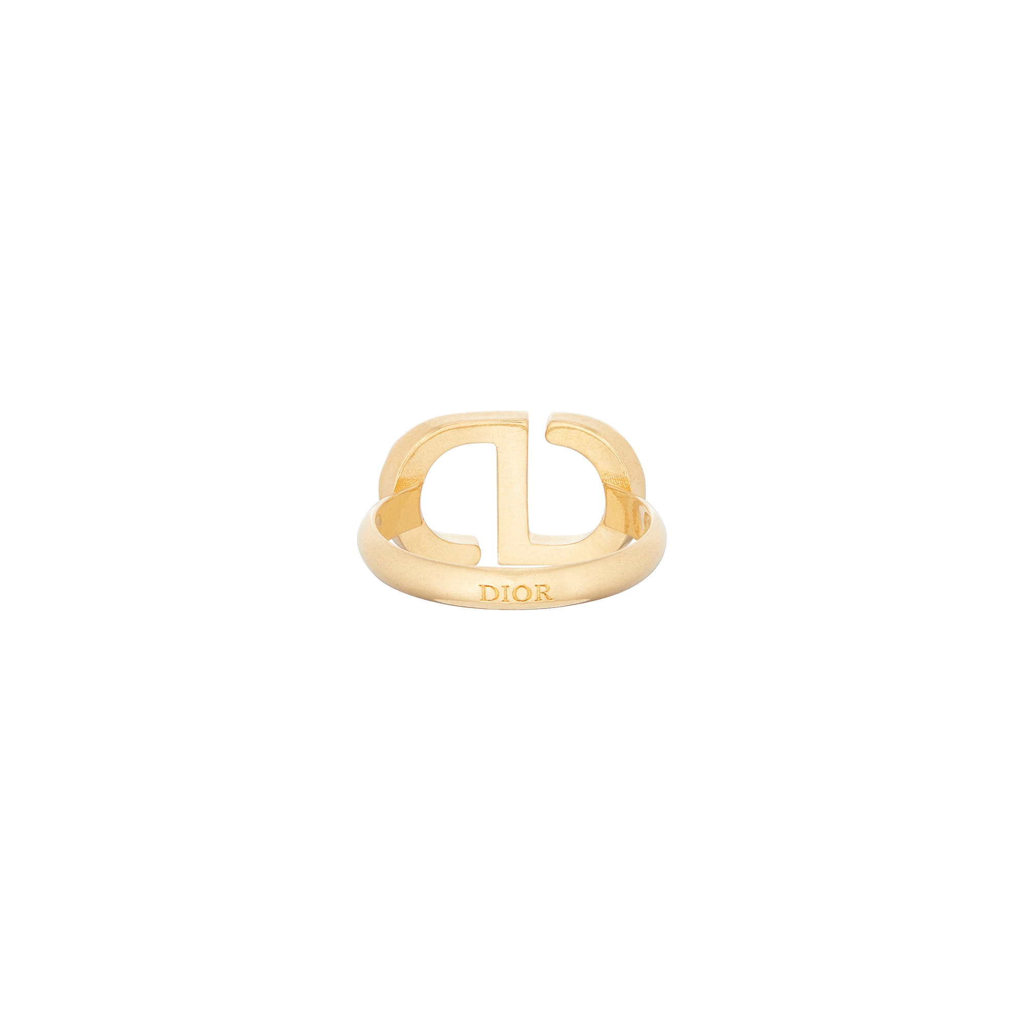 Petit CD Ring Gold-Finish Metal and Silver-Tone Crystals E08