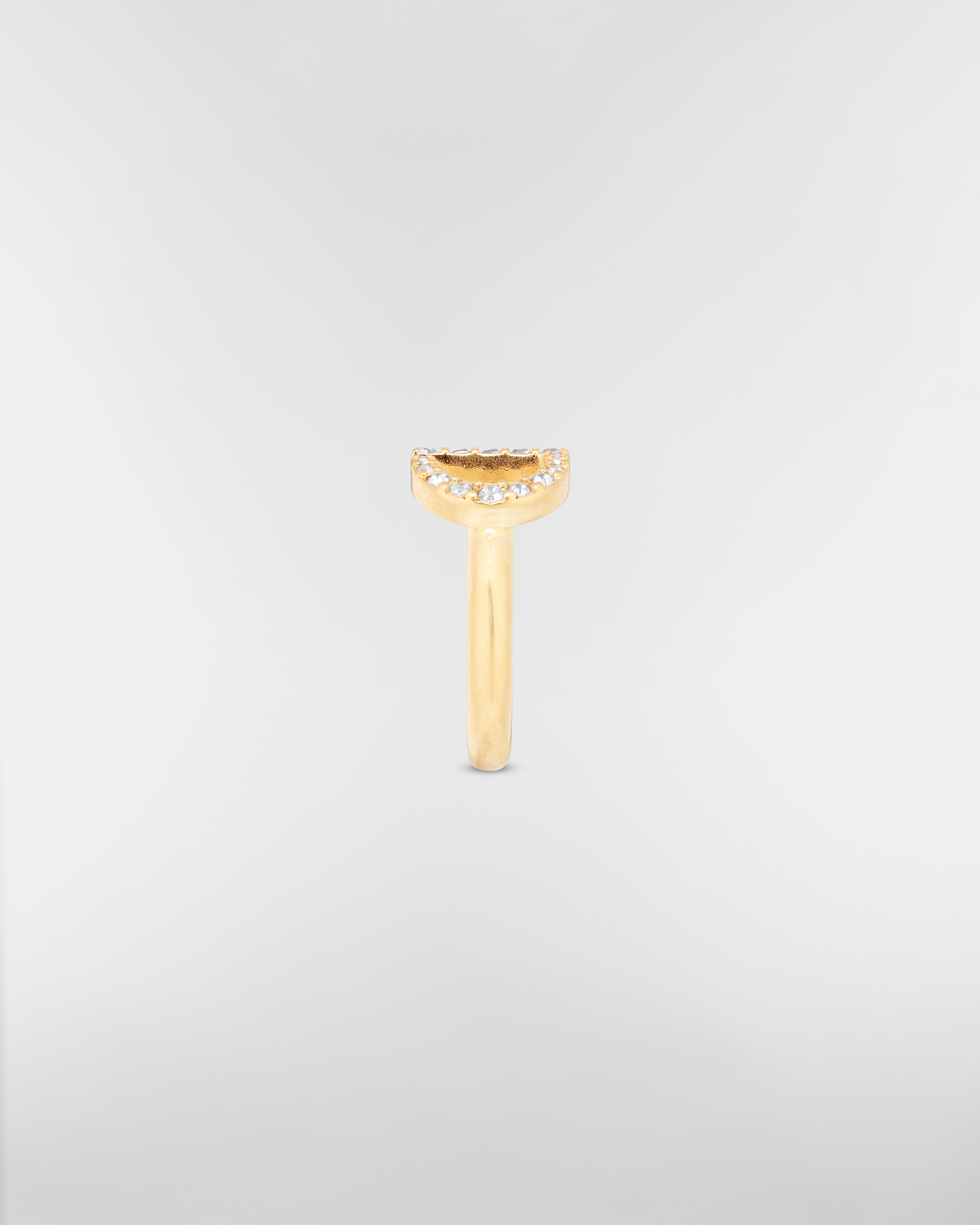 Petit CD 戒指 金色飾面金屬和銀色色調水晶 E02