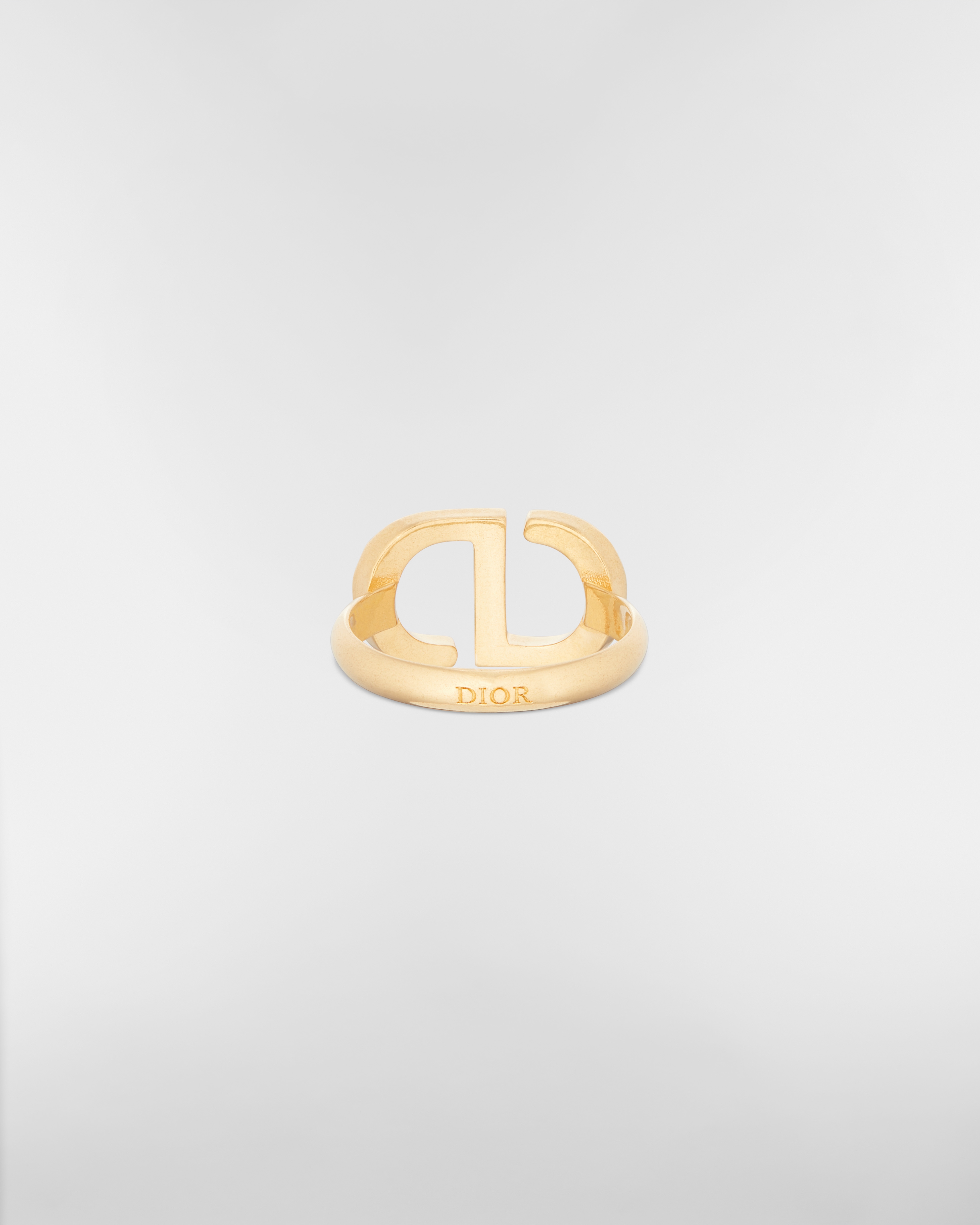 Petit CD 戒指 金色飾面金屬和銀色色調水晶 E08