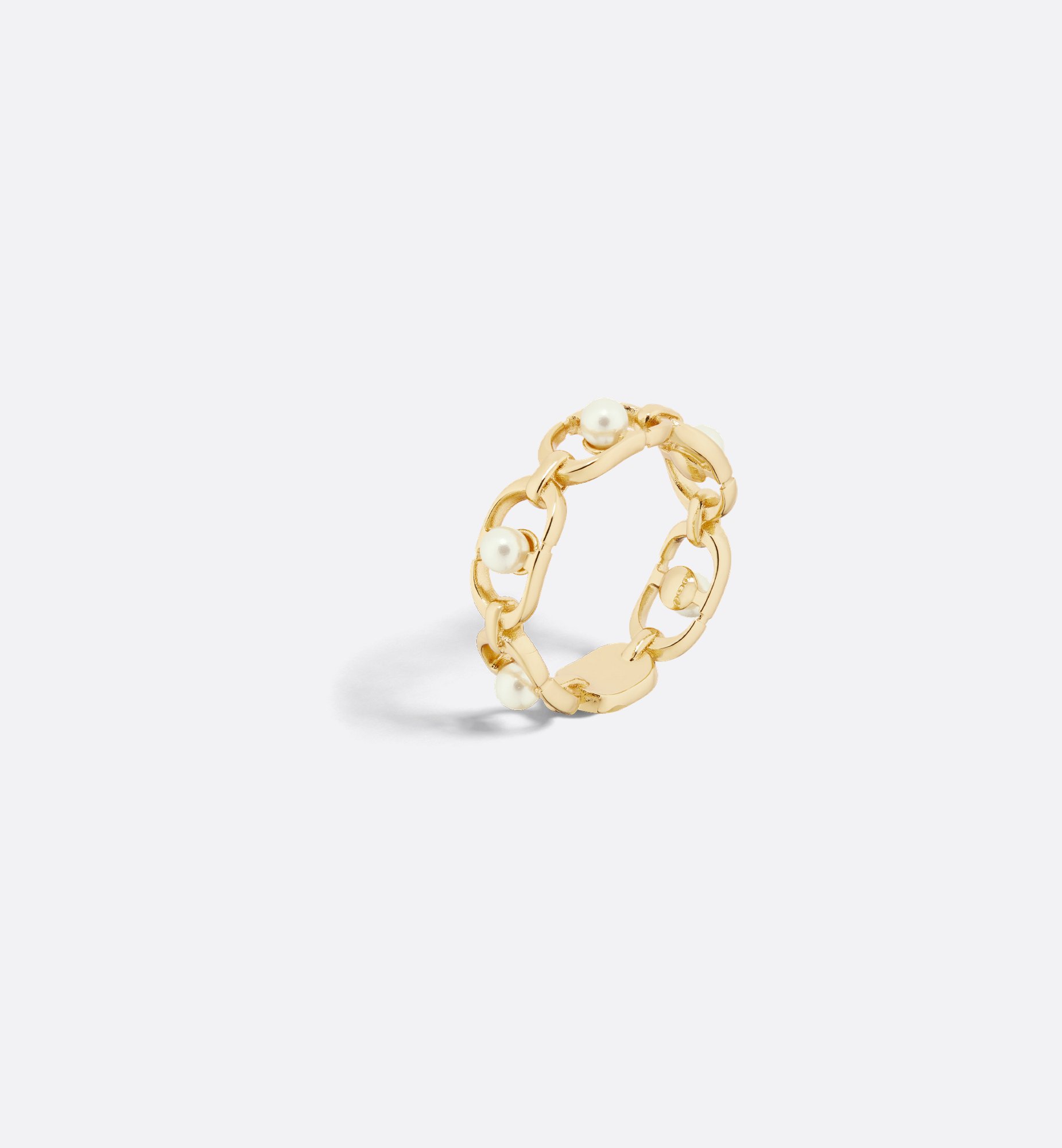 30 Montaigne Jolie Ring Gold-Finish Metal and White Resin 30 Montaigne Jolie Ring Gold-Finish Metal and White Resin