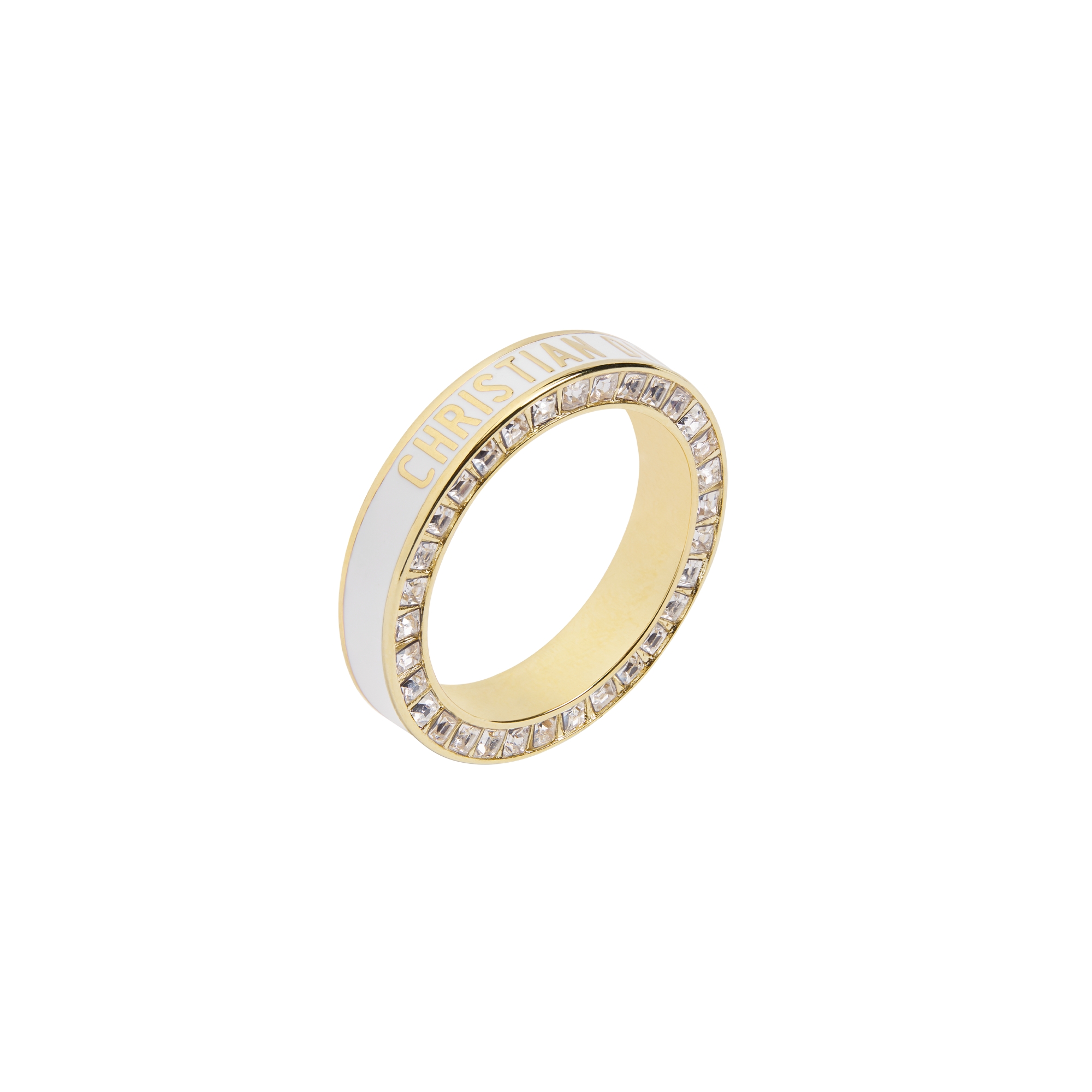  Métal finition dorée, cristaux et laque blanche