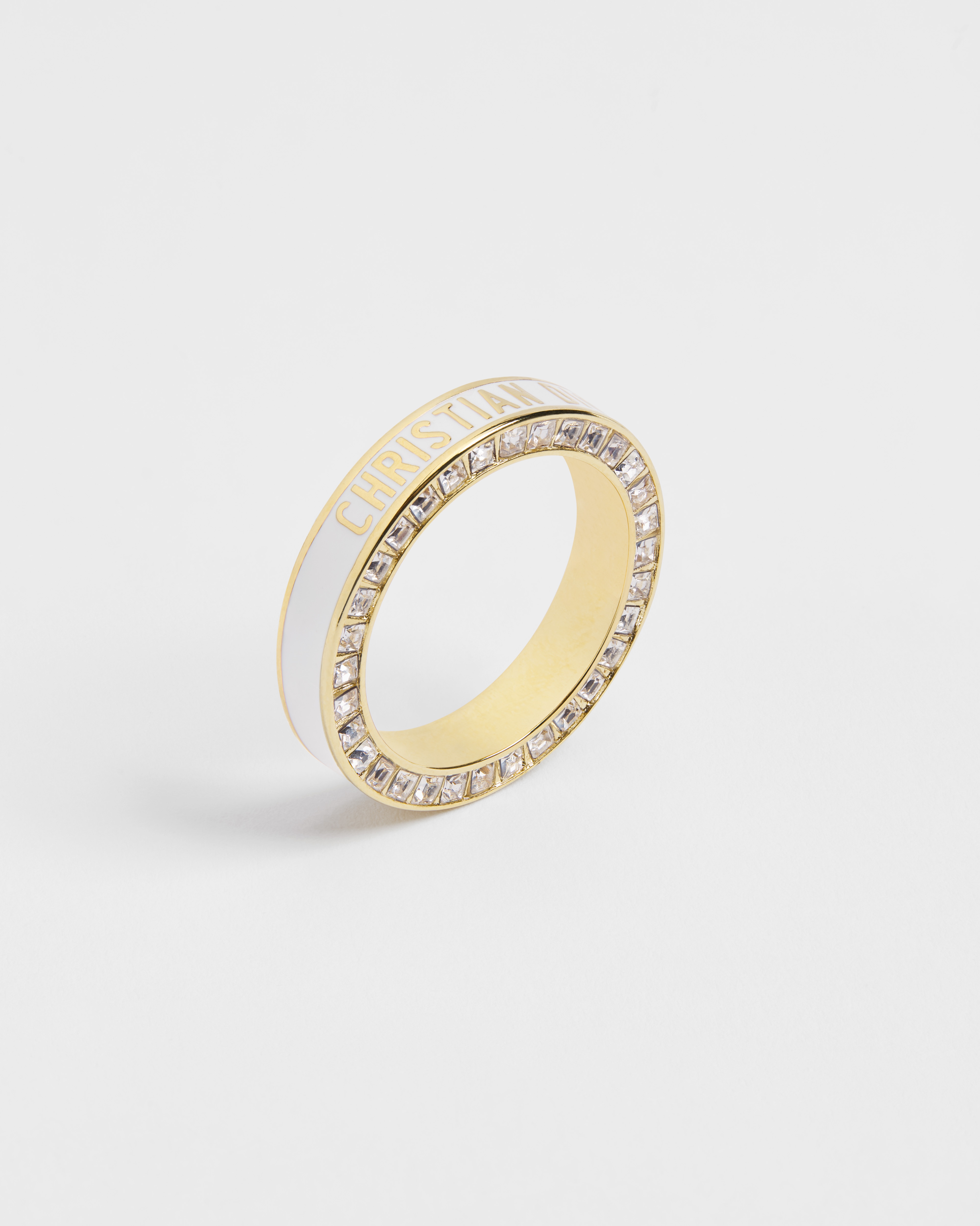 Dior Night Code Ring Gold-Finish Metal, Crystals and White Lacquer E03