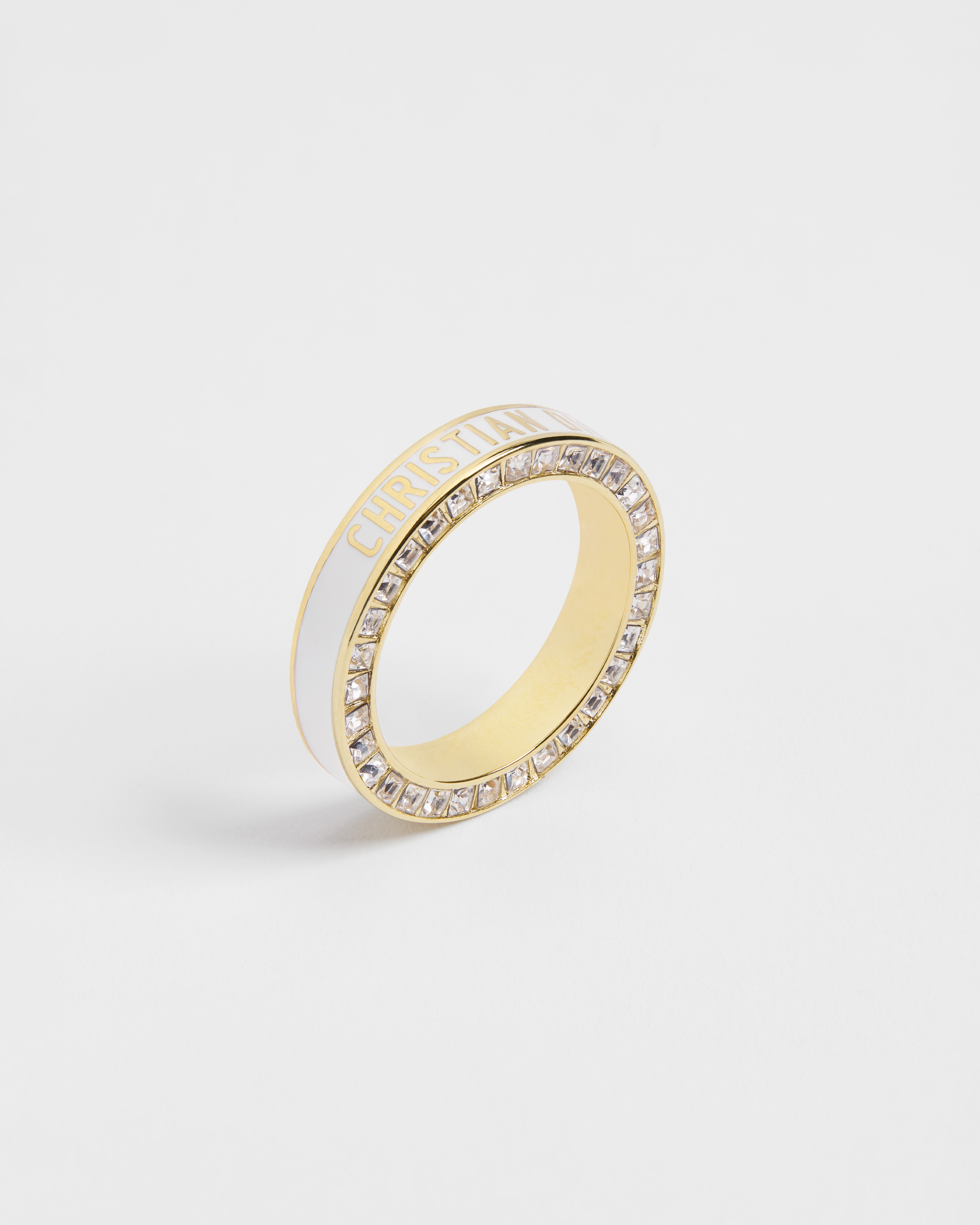 خاتم Dior Night Code معدن ذهبي وحبّات كريستال وطلاء البرنيق الأبيض E03