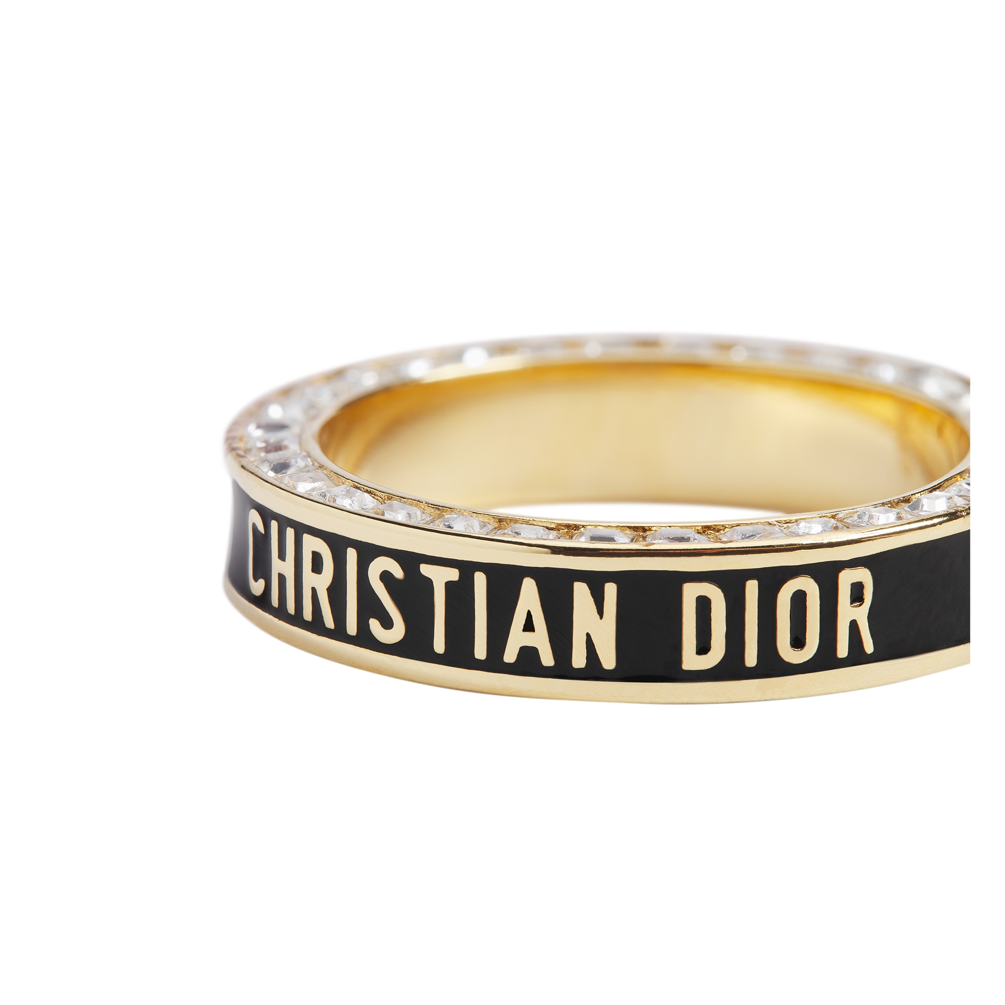 Dior Night Code Ring Gold-Finish Metal, Crystals and Black Lacquer E09