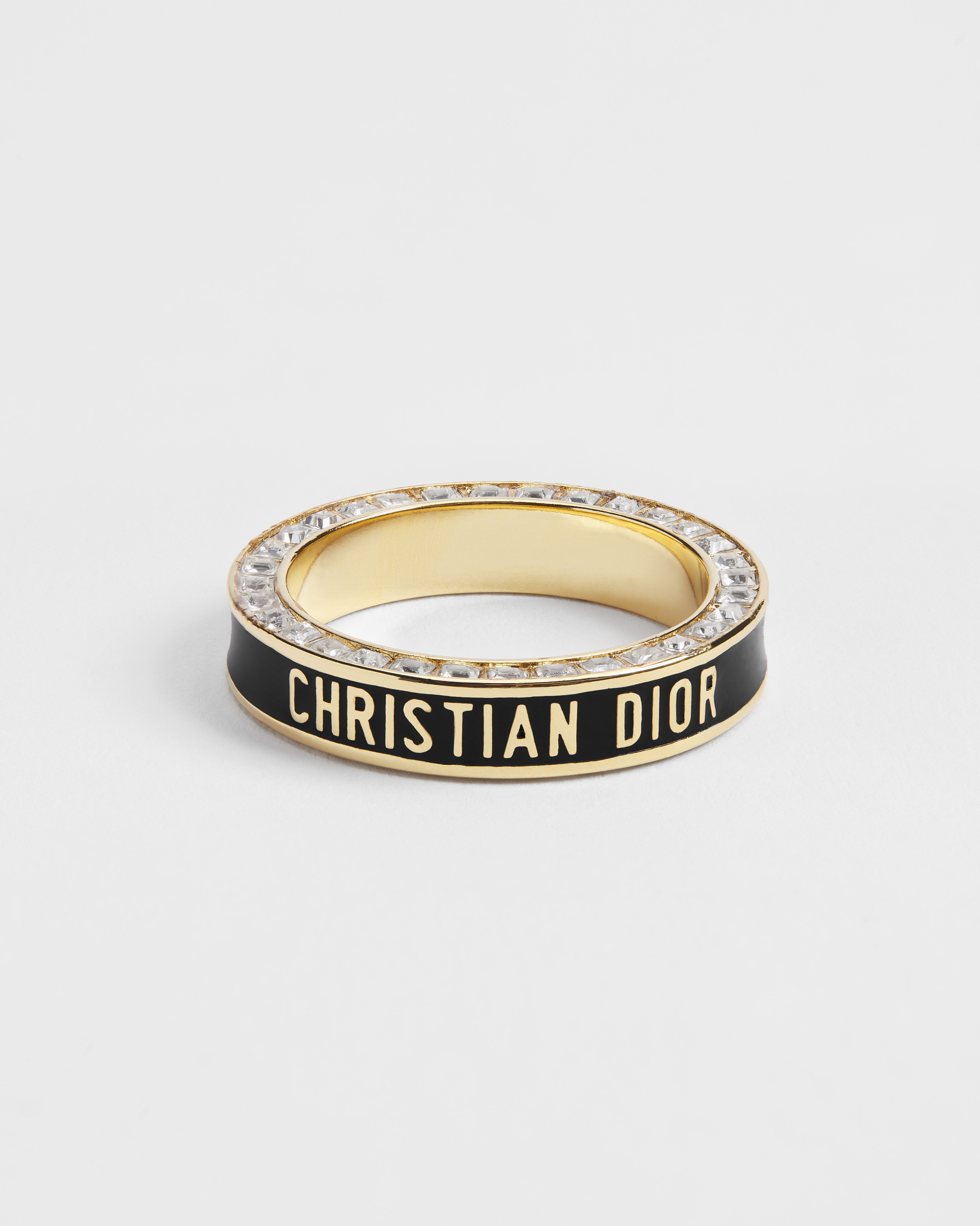 Dior Night Code Ring Gold-Finish Metal, Crystals and Black Lacquer E01