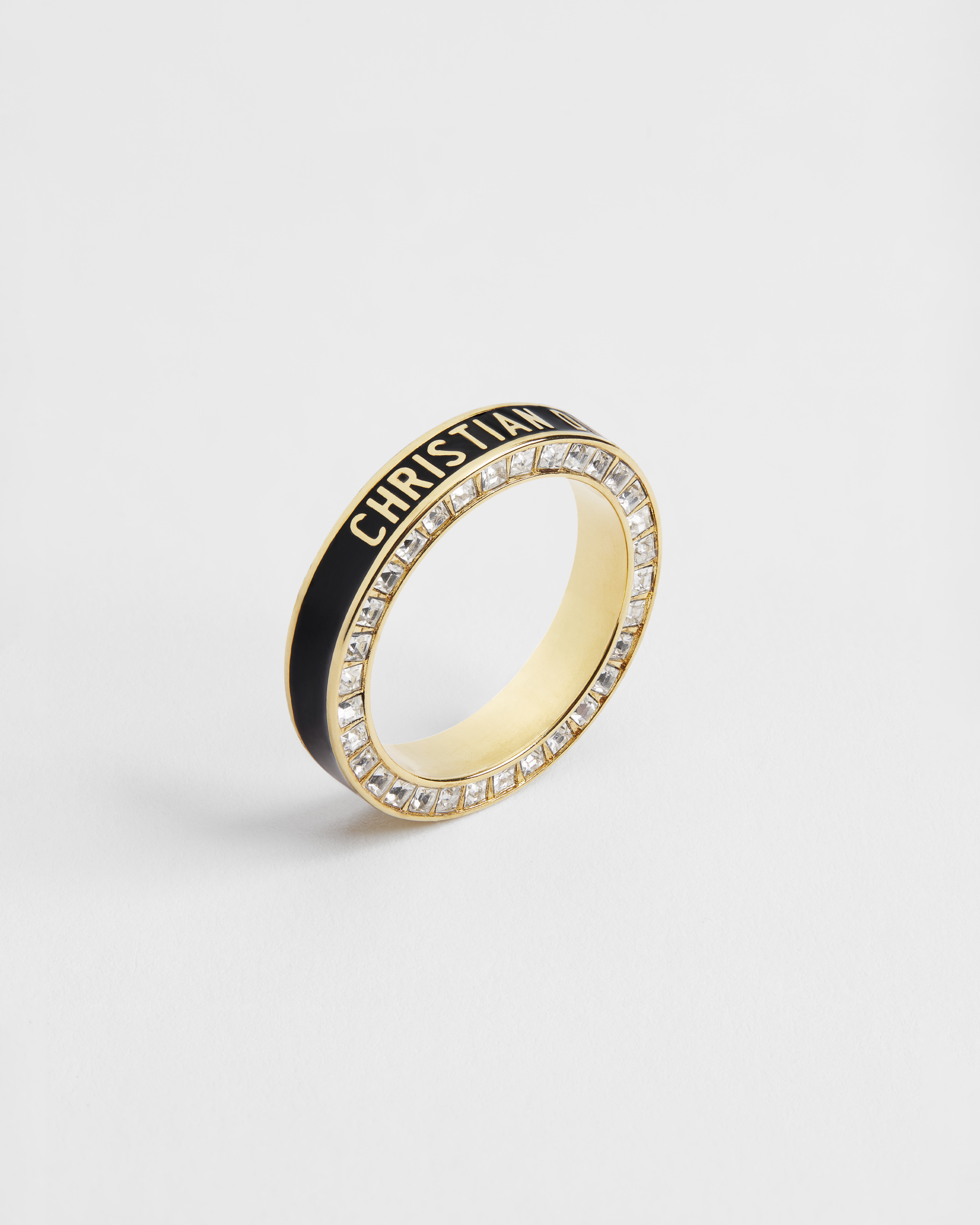 Dior Night Code Ring Gold-Finish Metal, Crystals and Black Lacquer E03