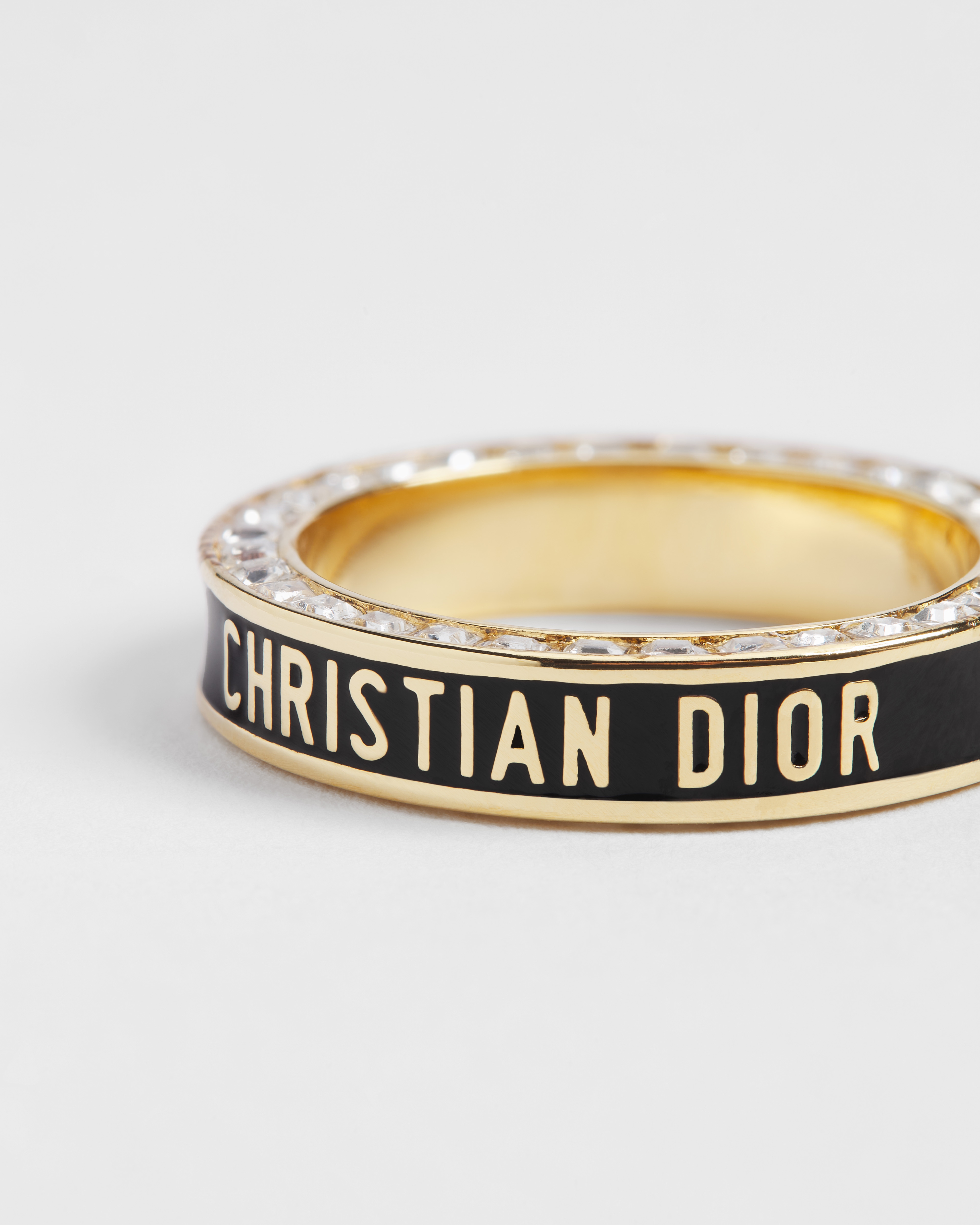 Dior Night Code Ring Gold-Finish Metal, Crystals and Black Lacquer E09