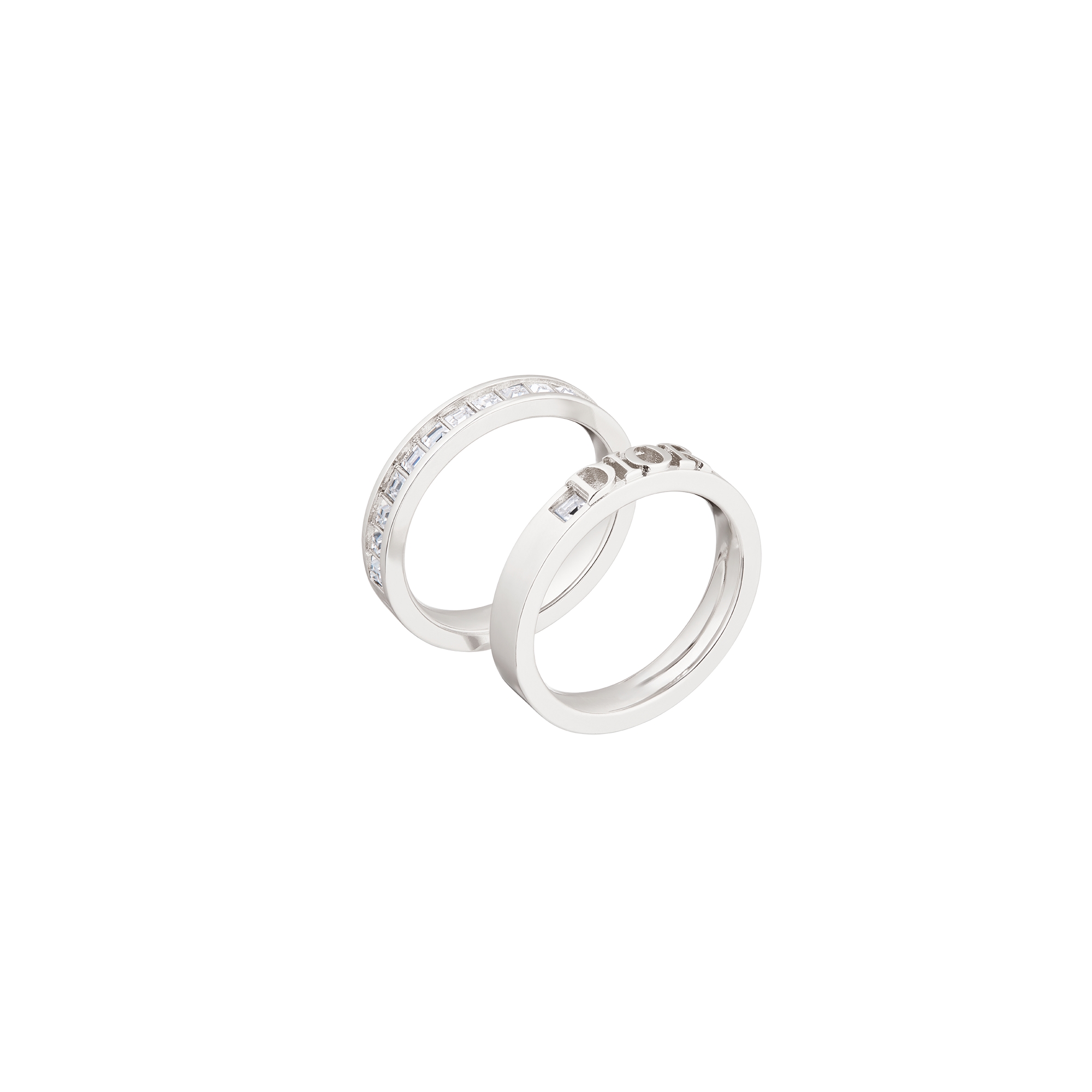  Silver-Finish Metal and Sparkling Crystals