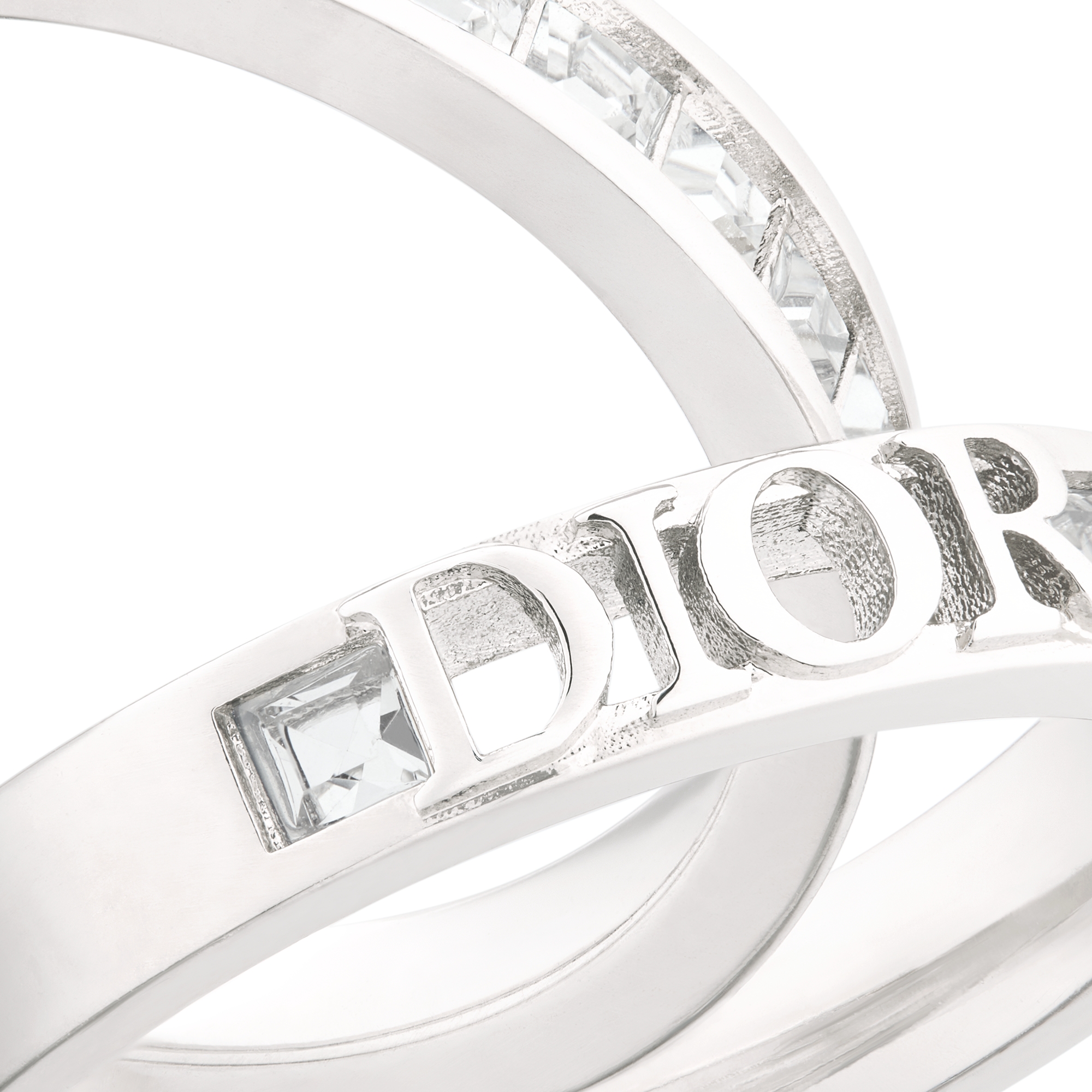 Dio(r)evolution Ring Set Silver-Finish Metal and Sparkling Crystals E09