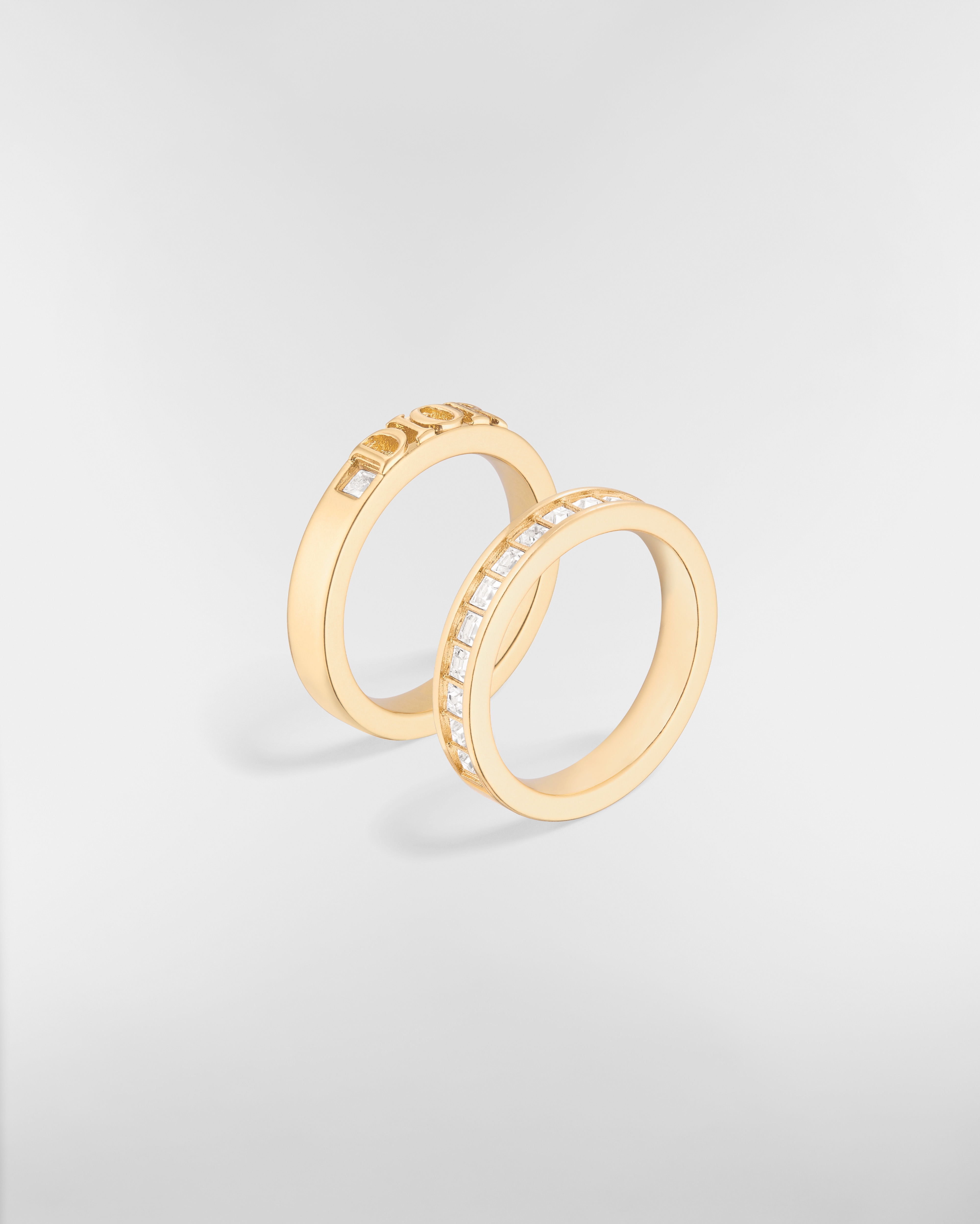 Dio(r)evolution Ring Set Antique Gold-Finish Metal and Silver-Tone Crystals E03