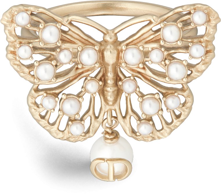 Toile de Jouy Papillon Ring Front view