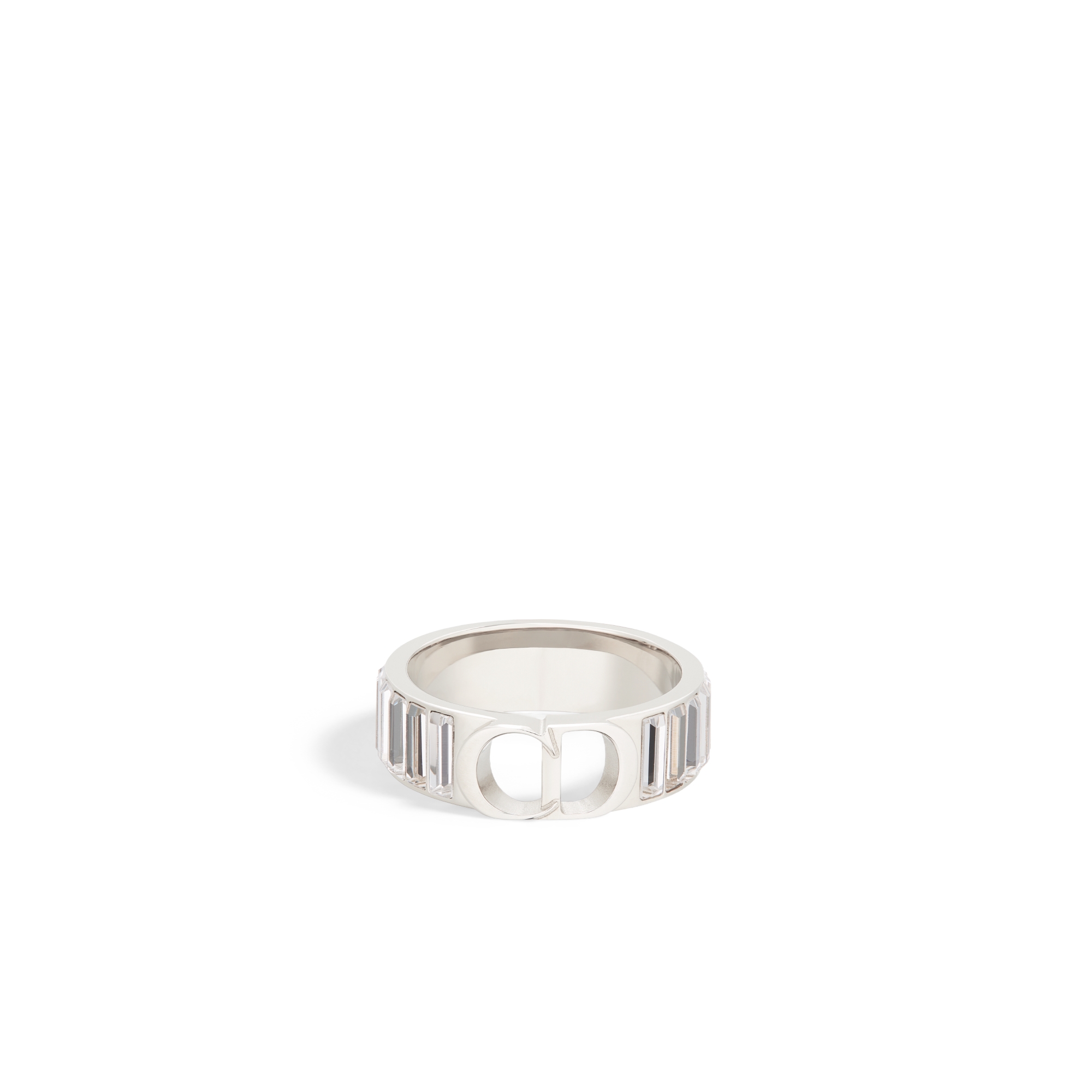 Crystals and CD Icon Ring Silver and White Crystals | DIOR