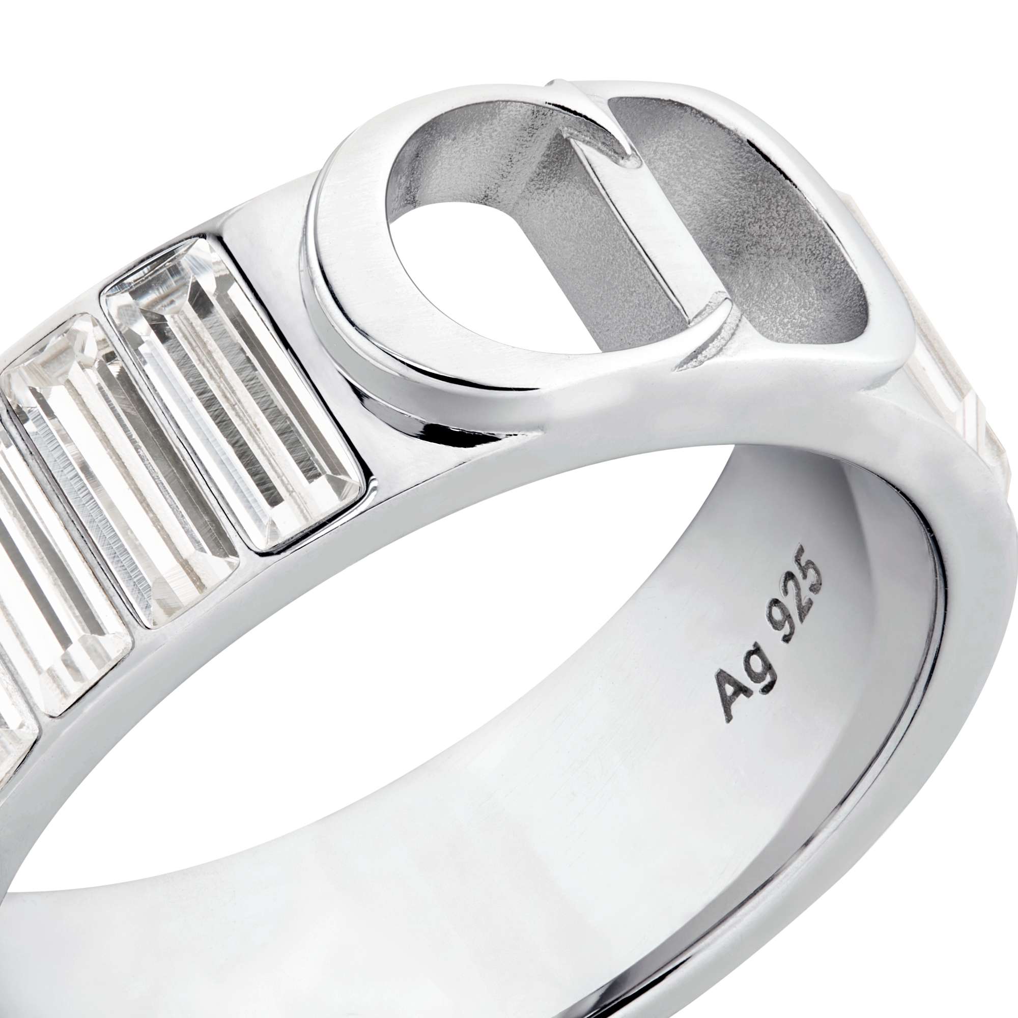 Bague cristaux et CD Icon Argent et cristaux blancs E09