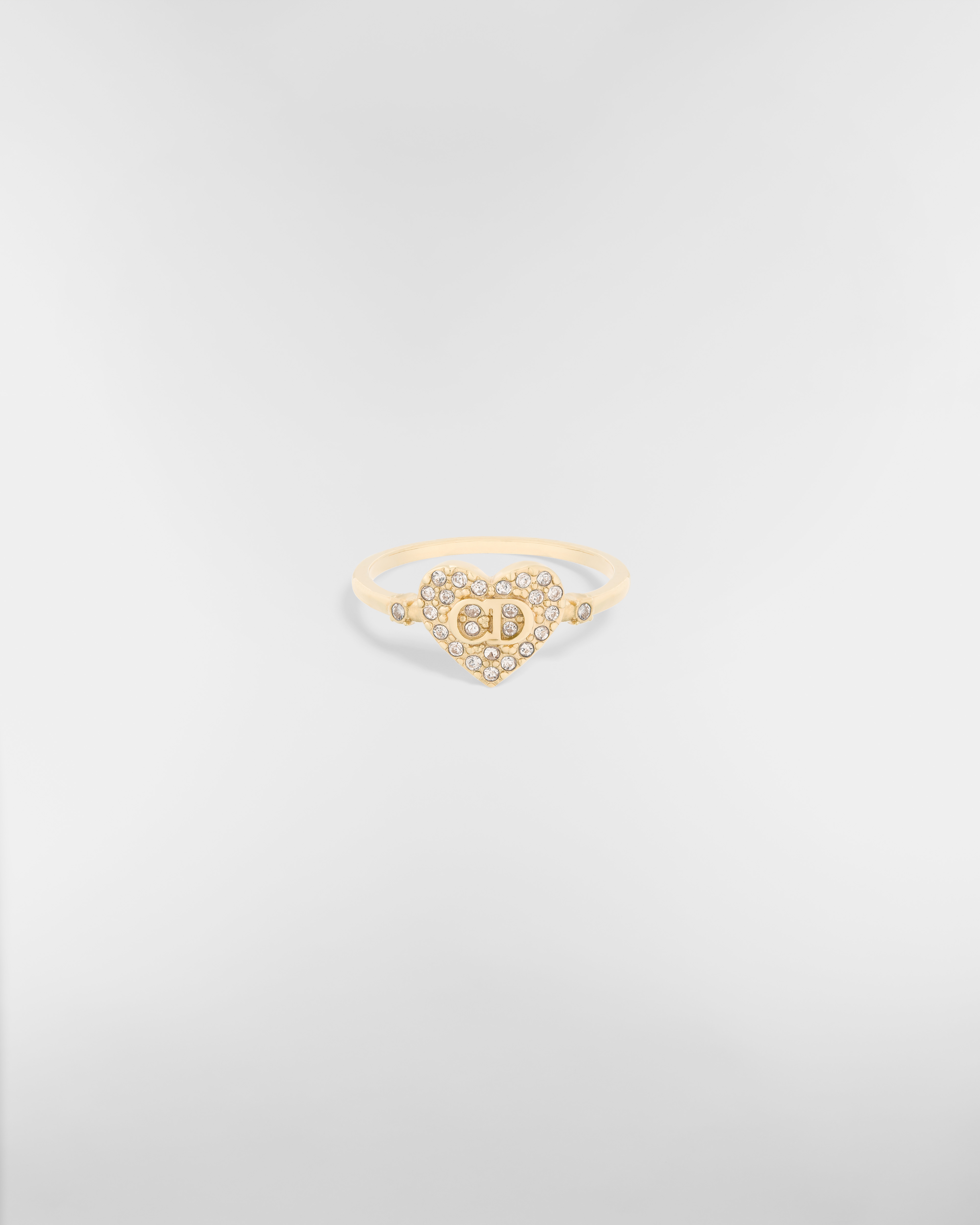 Clair D Lune Ring Silver-Finish Metal and White Crystals E01