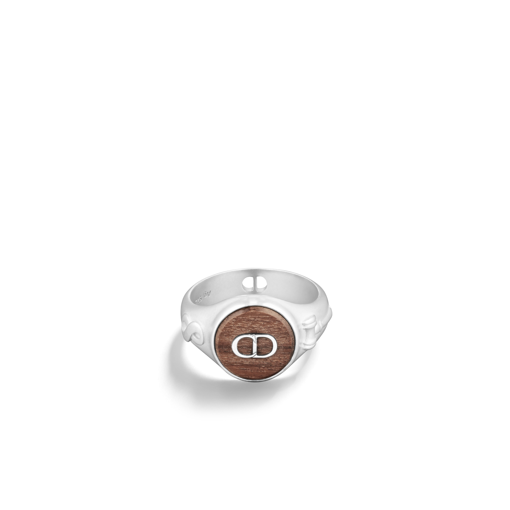 Knock on Wood Signet Ring Silver and Santos Wood E01