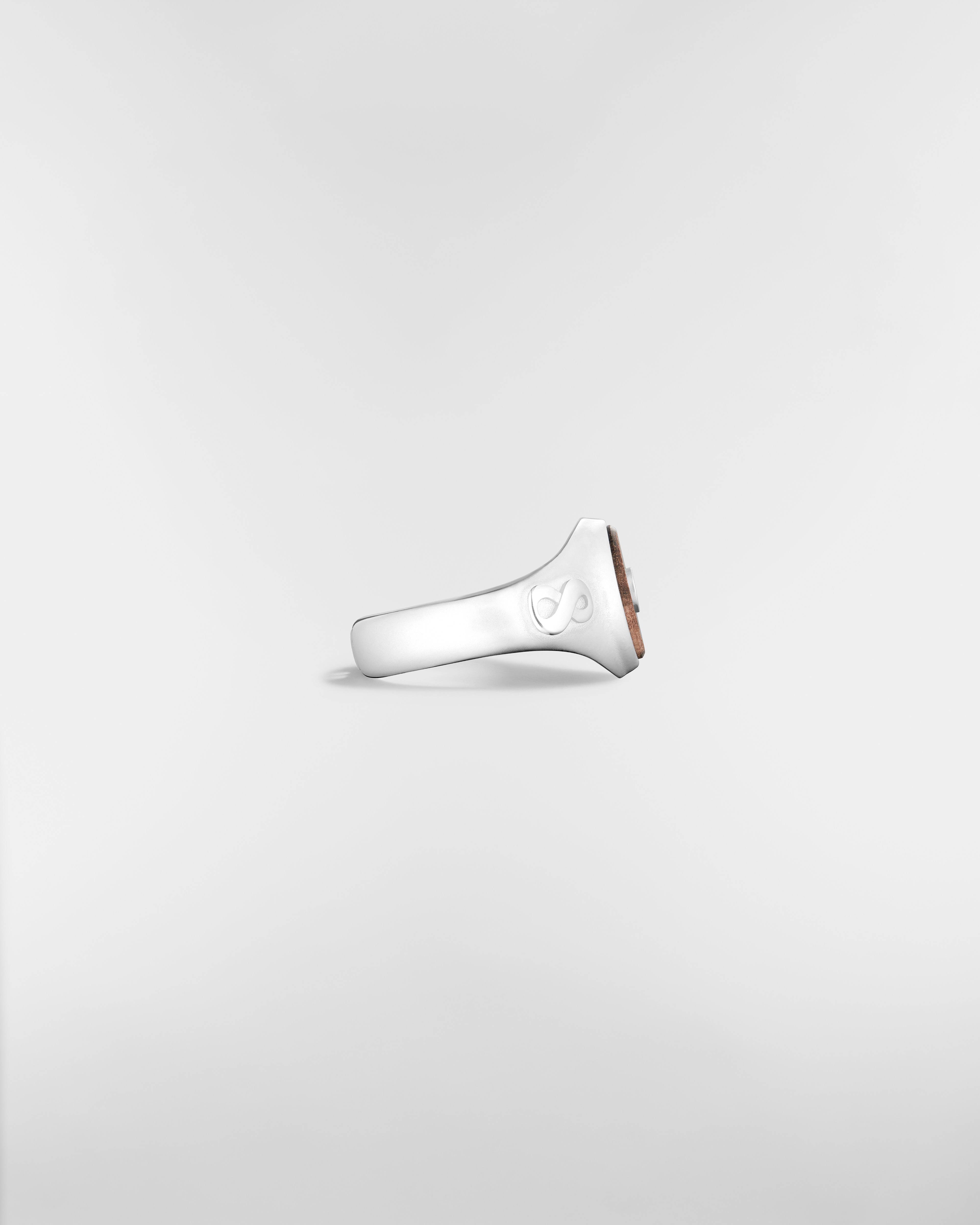 Knock on Wood Signet Ring Silver and Santos Wood E02