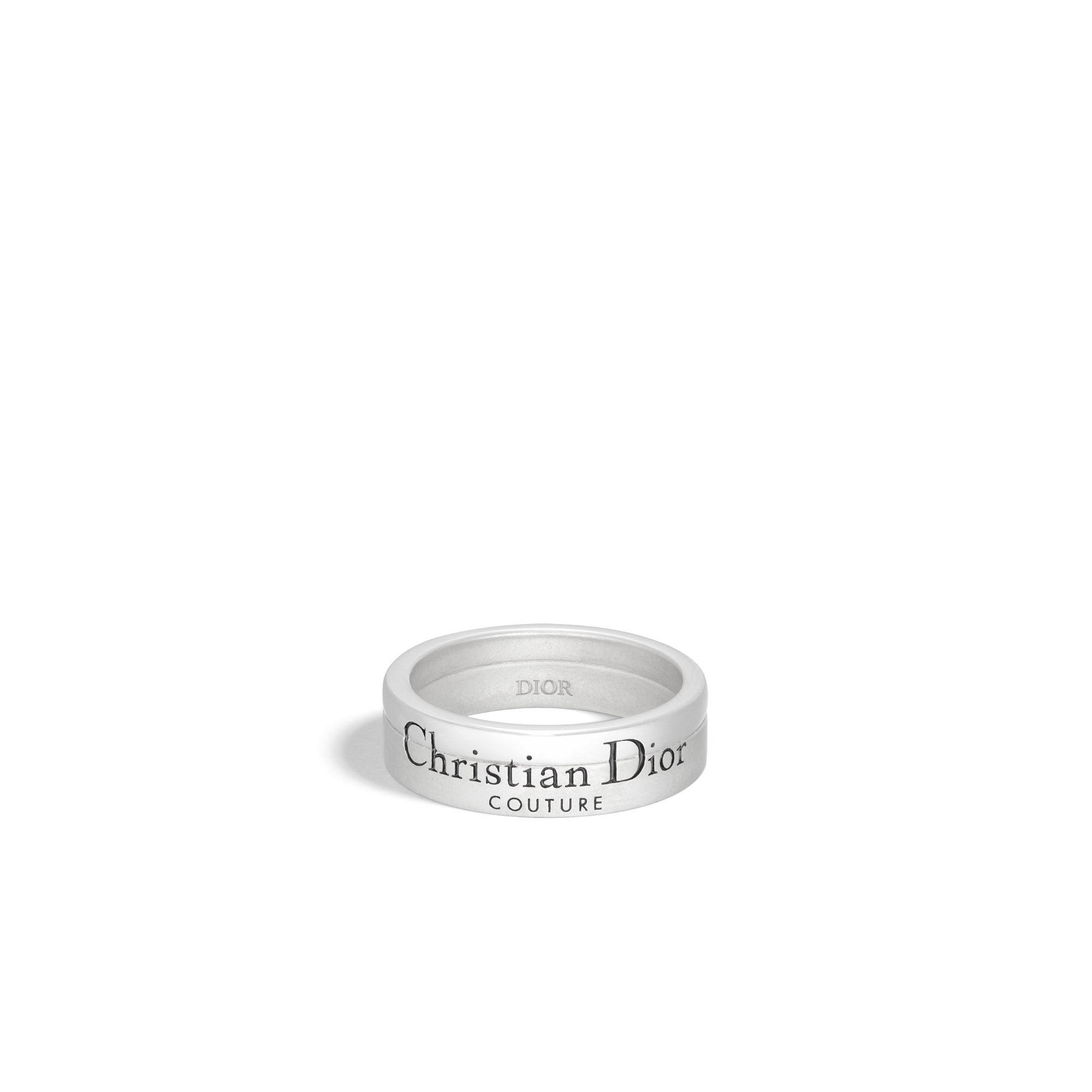Christian Dior Couture Cut Ring Silver and Black Resin | DIOR
