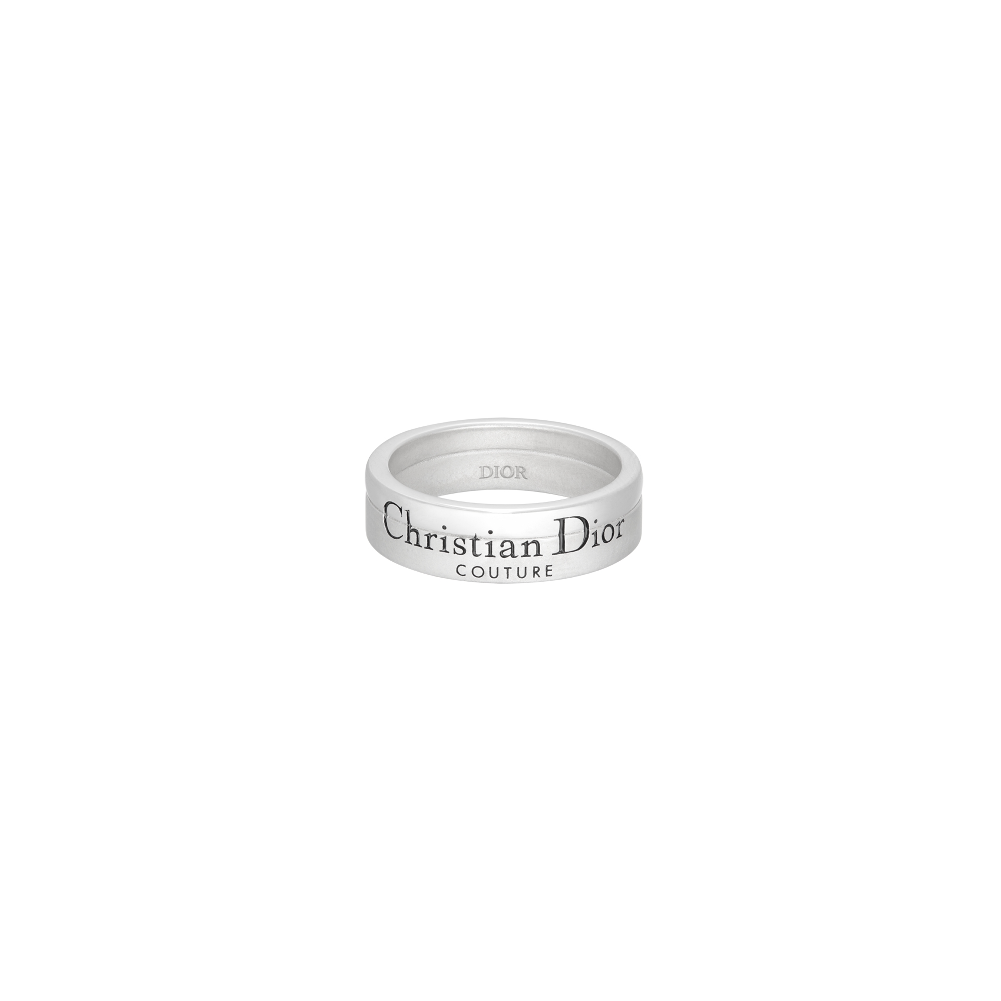 Christian Dior Couture Cut Ring Silver and Black Resin E01