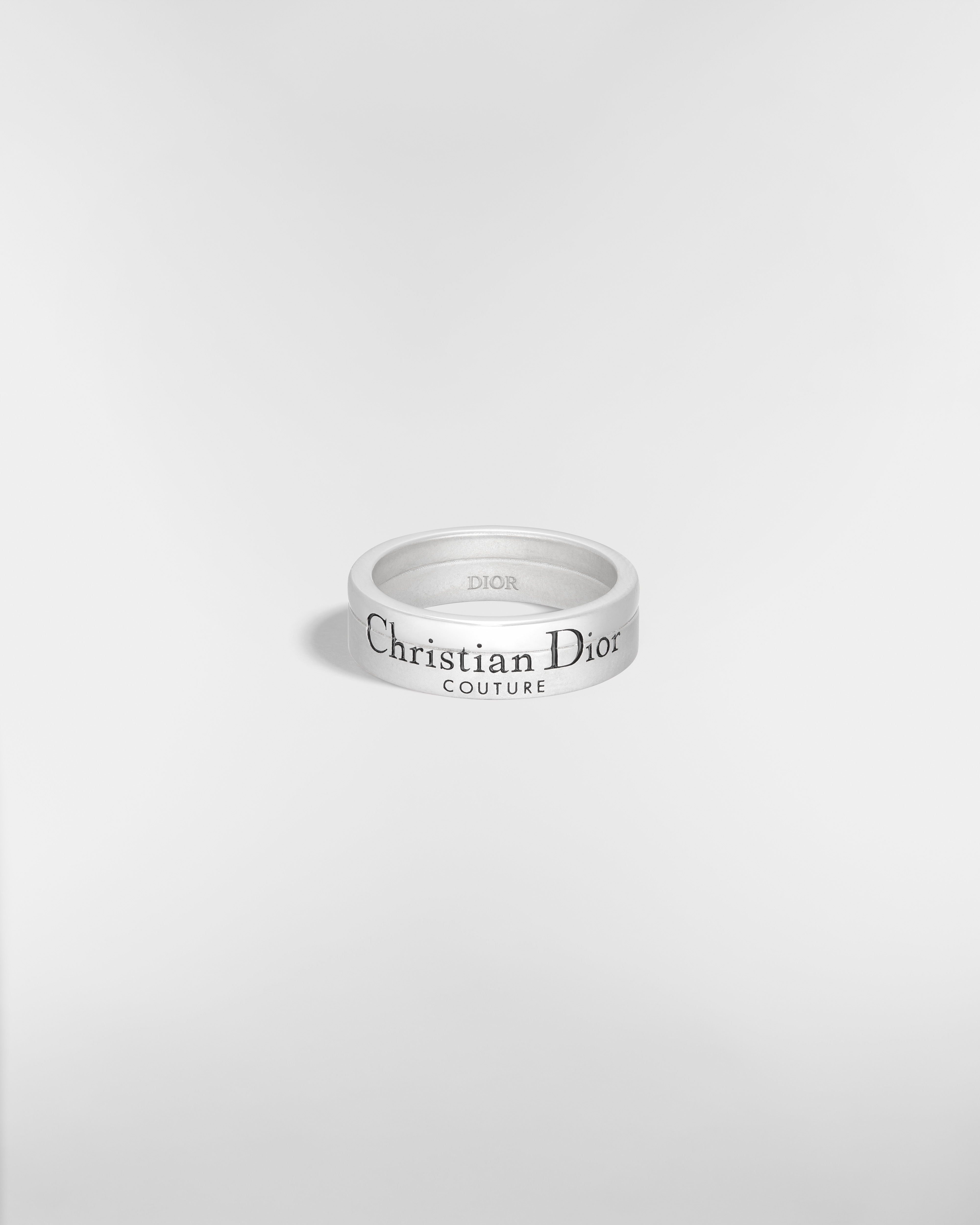 Christian Dior Couture Cut Ring Silver and Black Resin E01