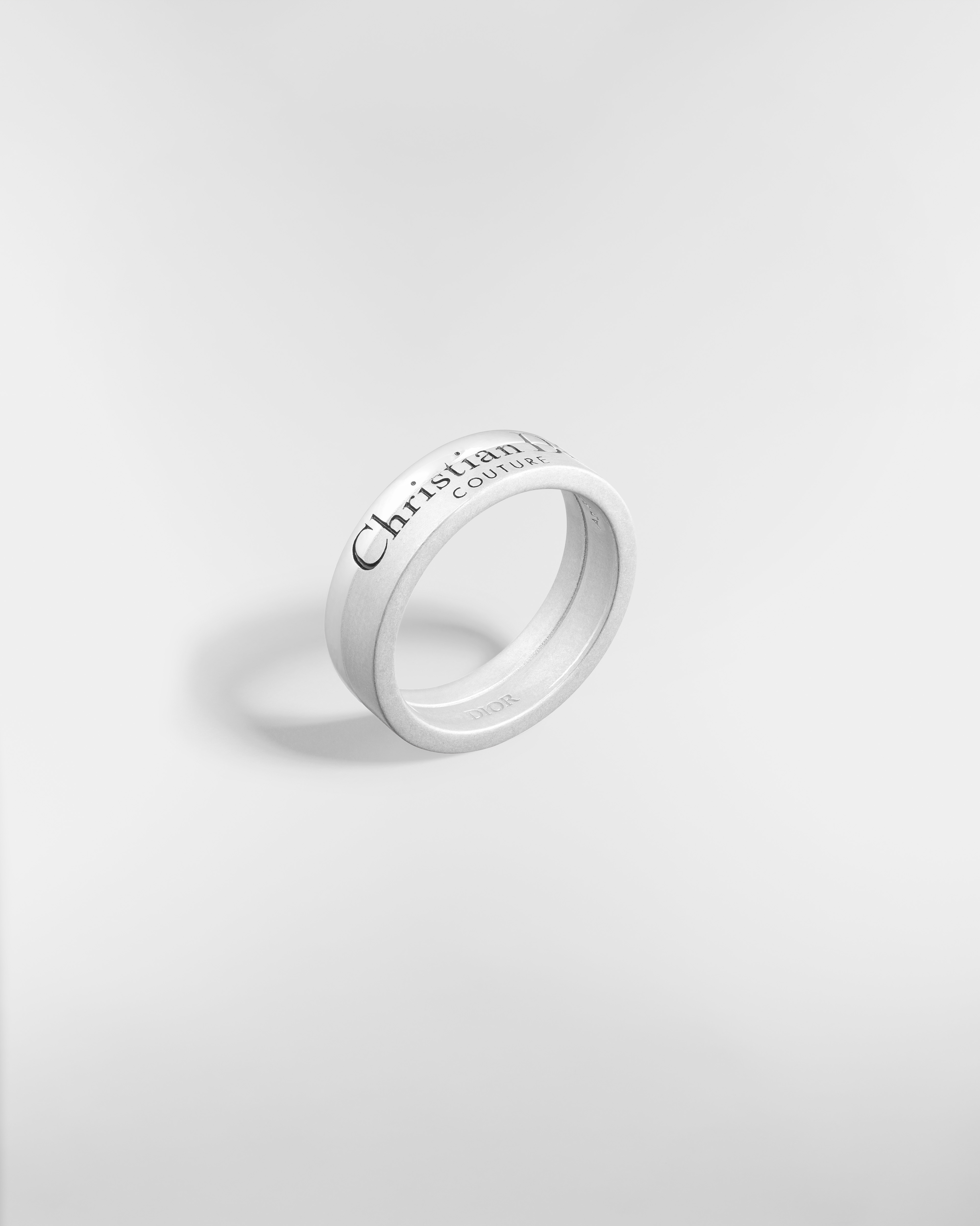 Christian Dior Couture Cut Ring Silver and Black Resin E03