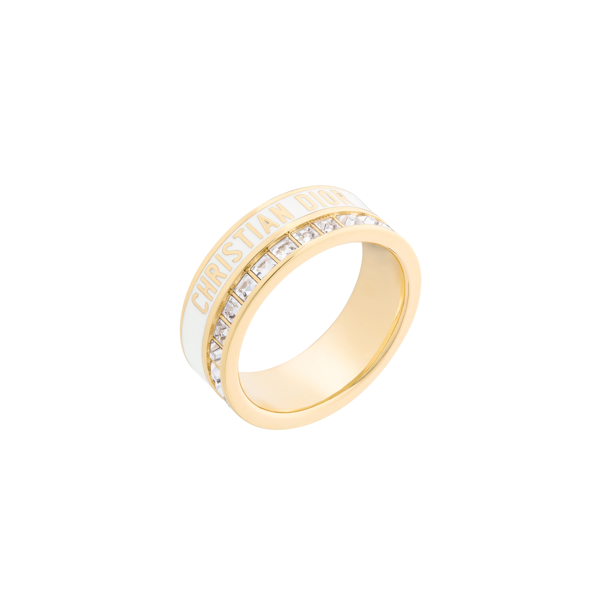  Metall mit Gold-Finish, funkelnde Kristalle und Lack in Weiß