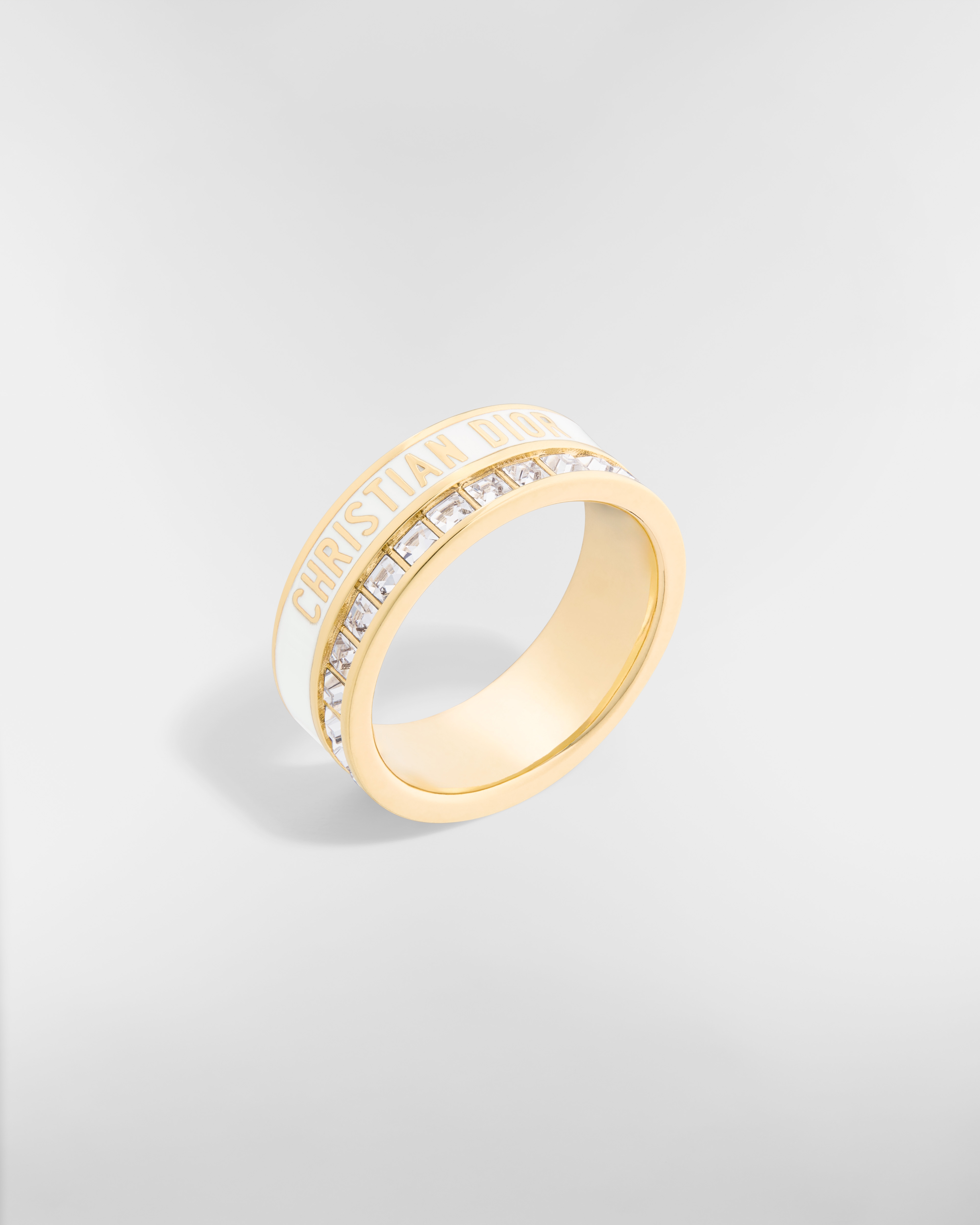 خاتم Dior Night Code معدن ذهبي وحبّات كريستال متلألئة وطلاء البرنيق الأبيض E03