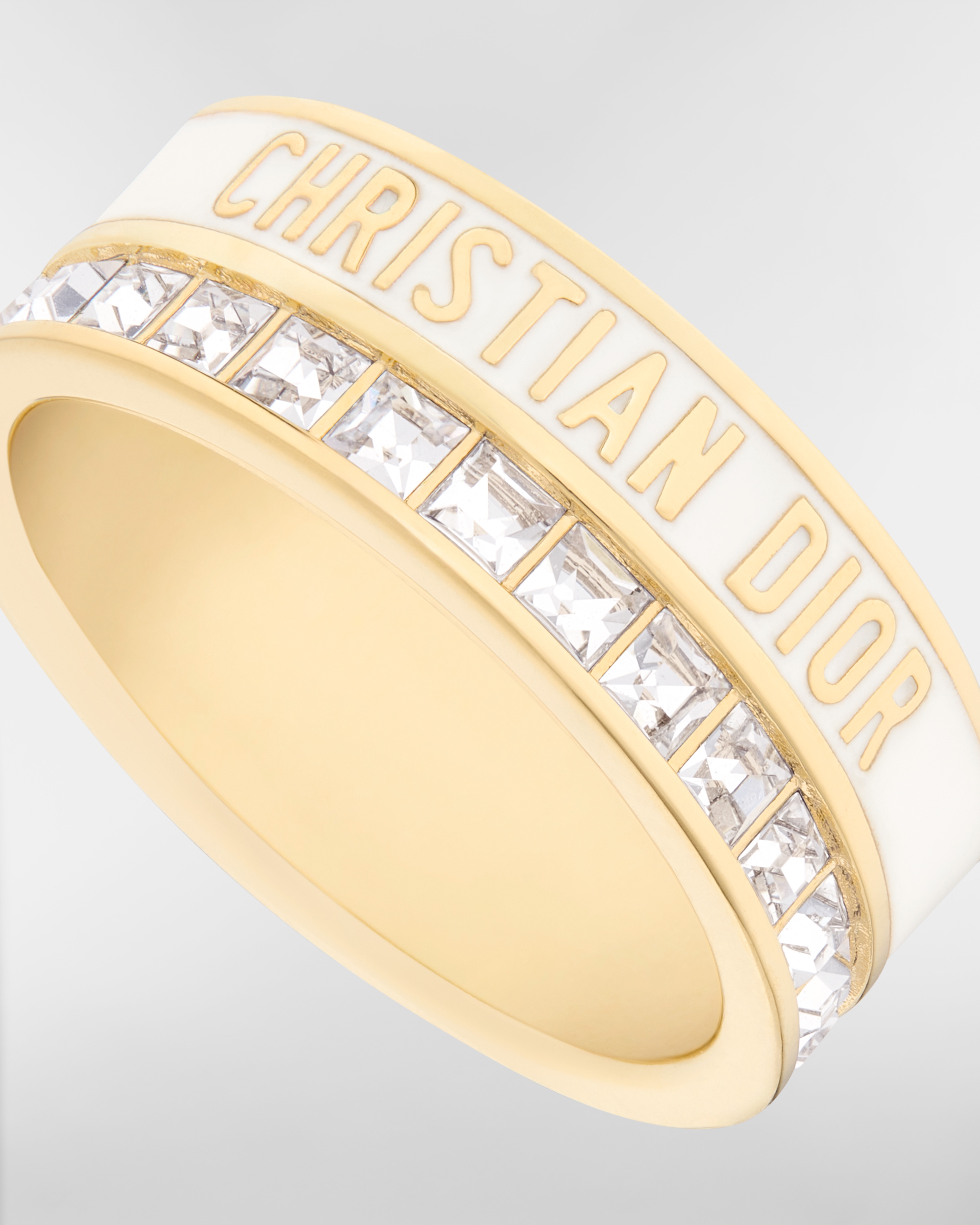 Dior Night Code Ring Gold-Finish Metal, Sparkling Crystals and White Lacquer E09