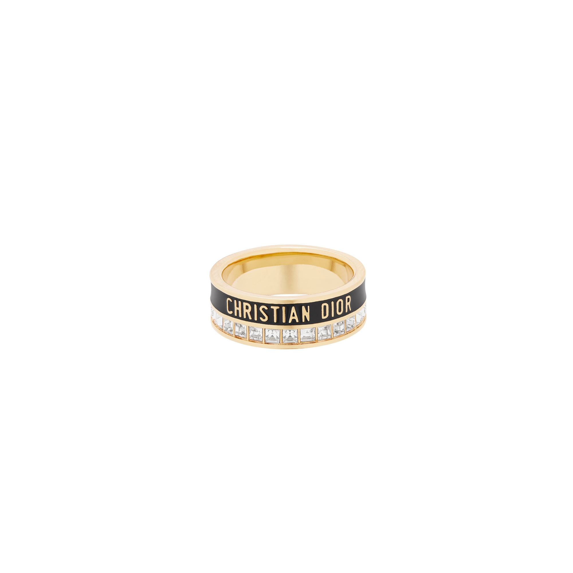 Dior Night Code Ring Gold-Finish Metal, Crystals and Black Lacquer E01