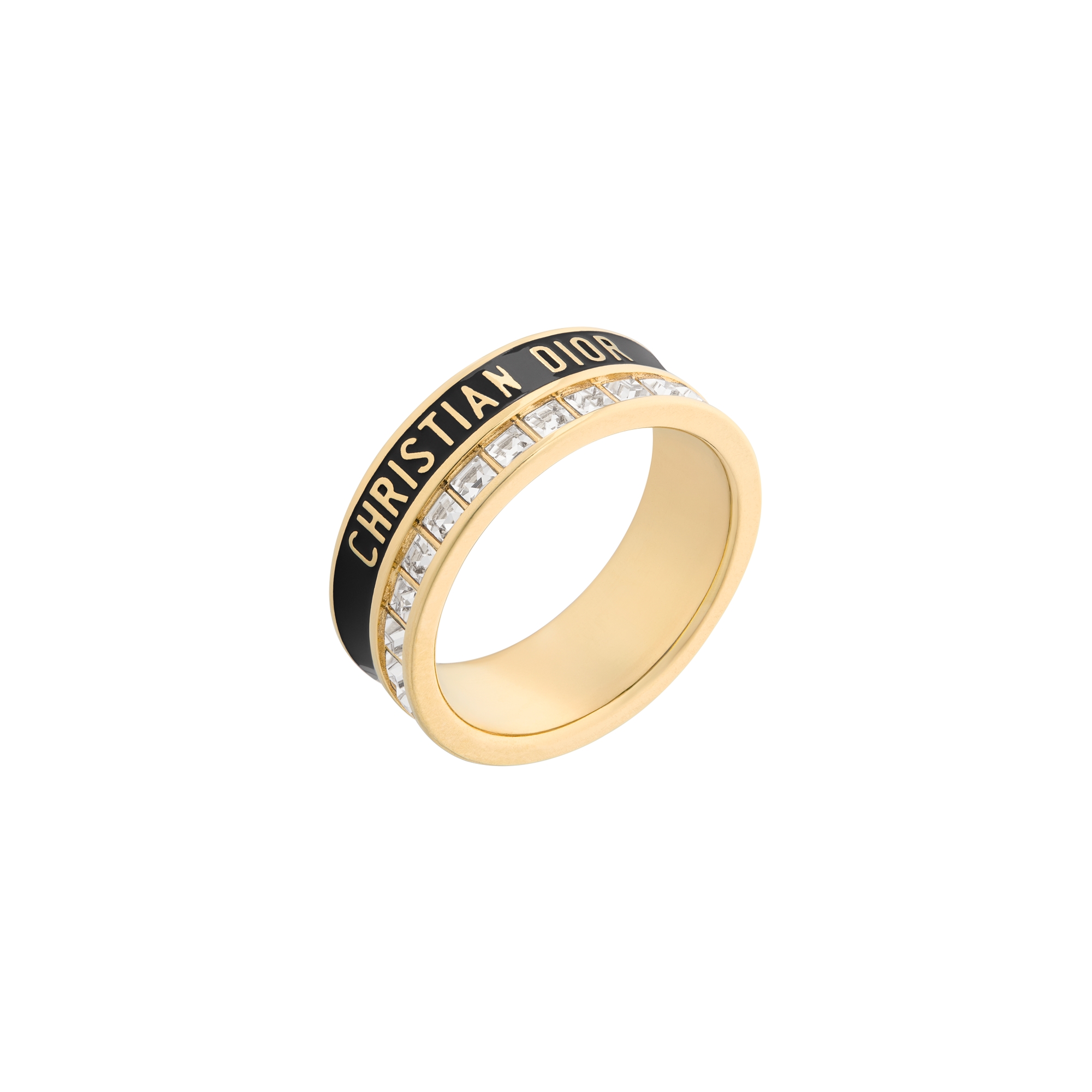  Metall mit Gold-Finish, Kristalle und Lack in Schwarz