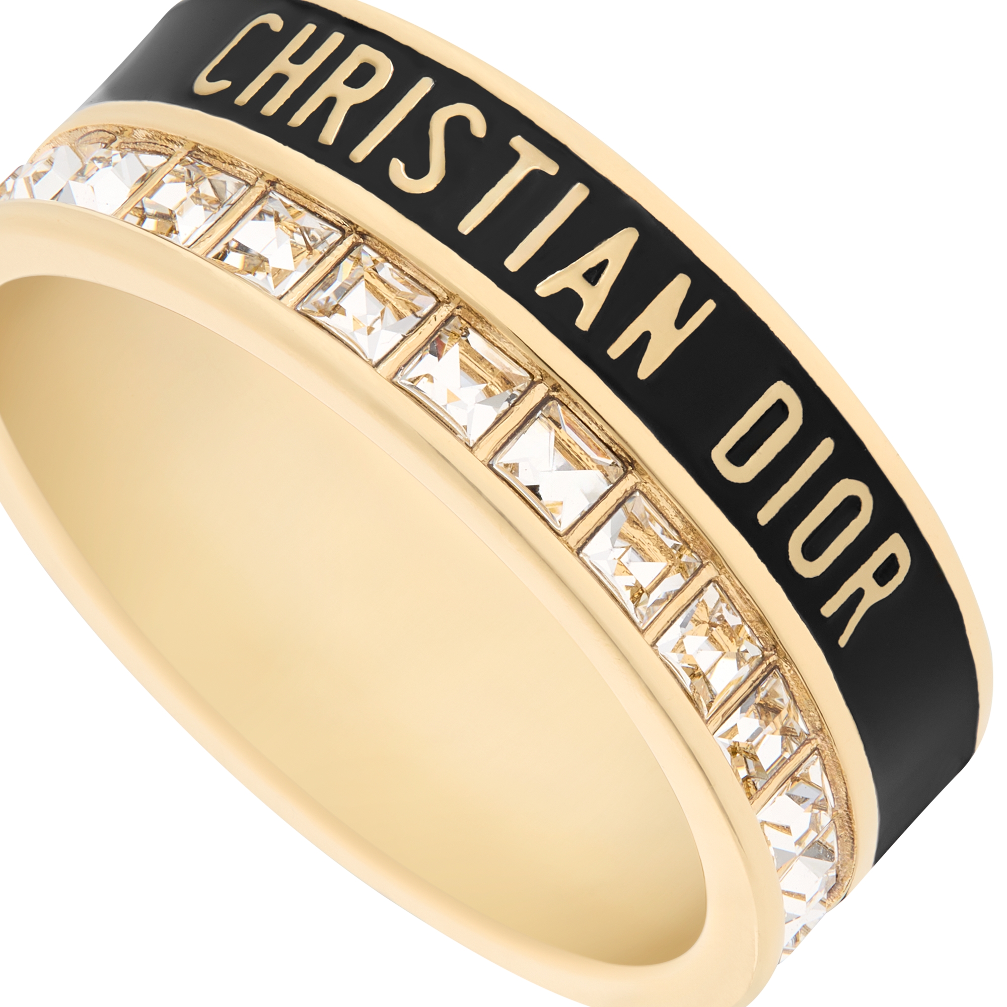 Dior Night Code Ring Gold-Finish Metal, Crystals and Black Lacquer E09
