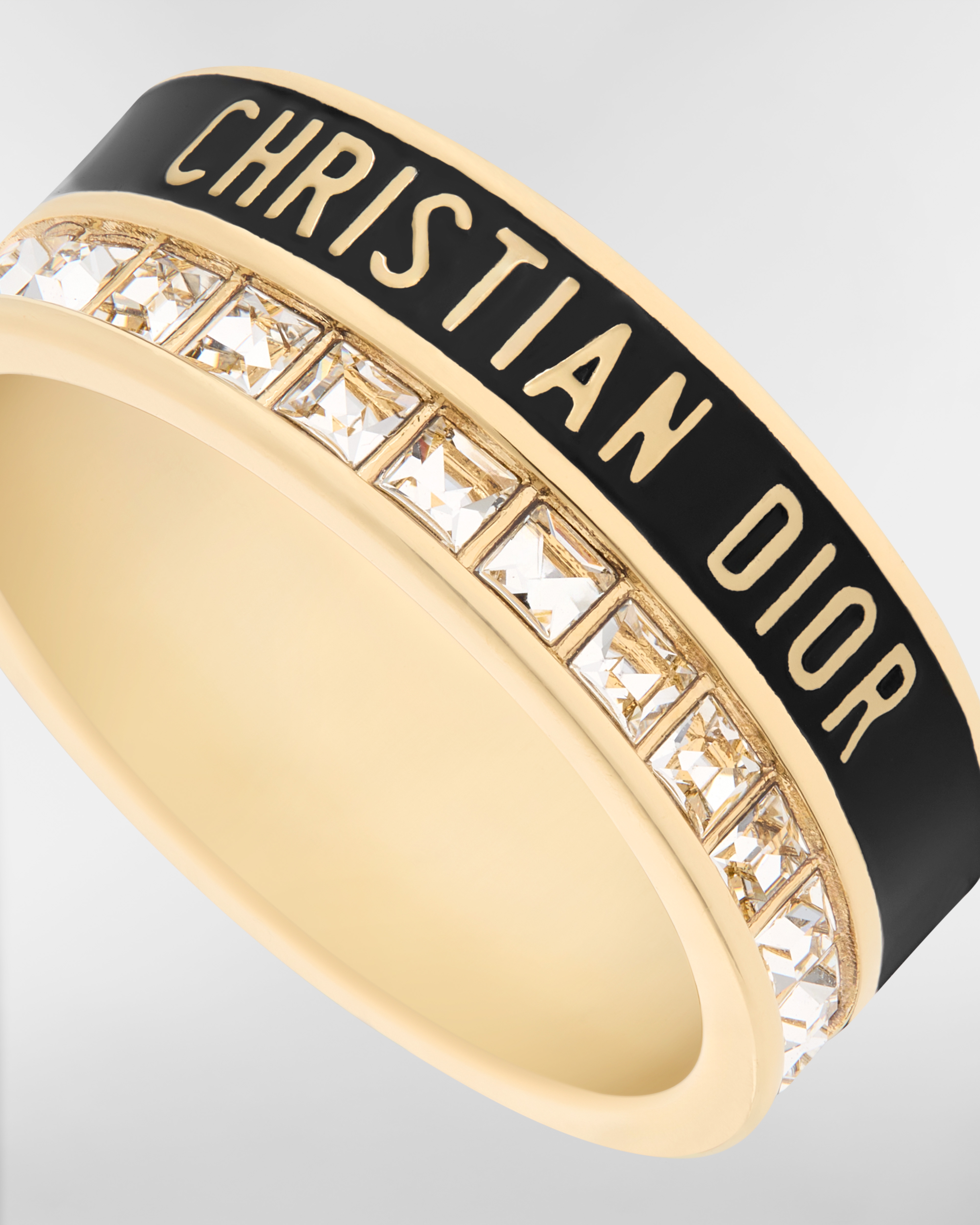 Dior Night Code Ring Gold-Finish Metal, Crystals and Black Lacquer E09