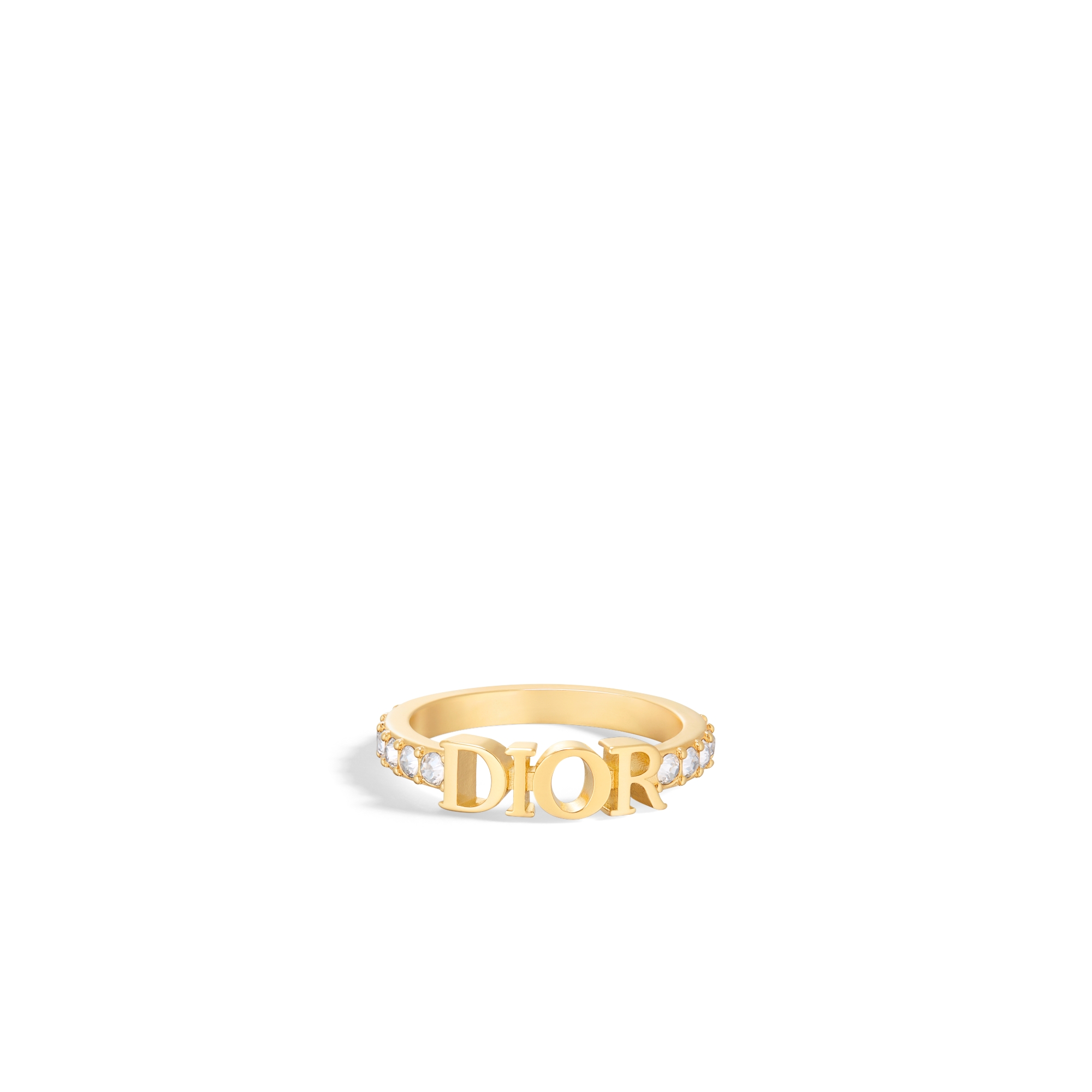 Dio(r)evolution Ring Gold-Finish Metal and White Crystals | DIOR