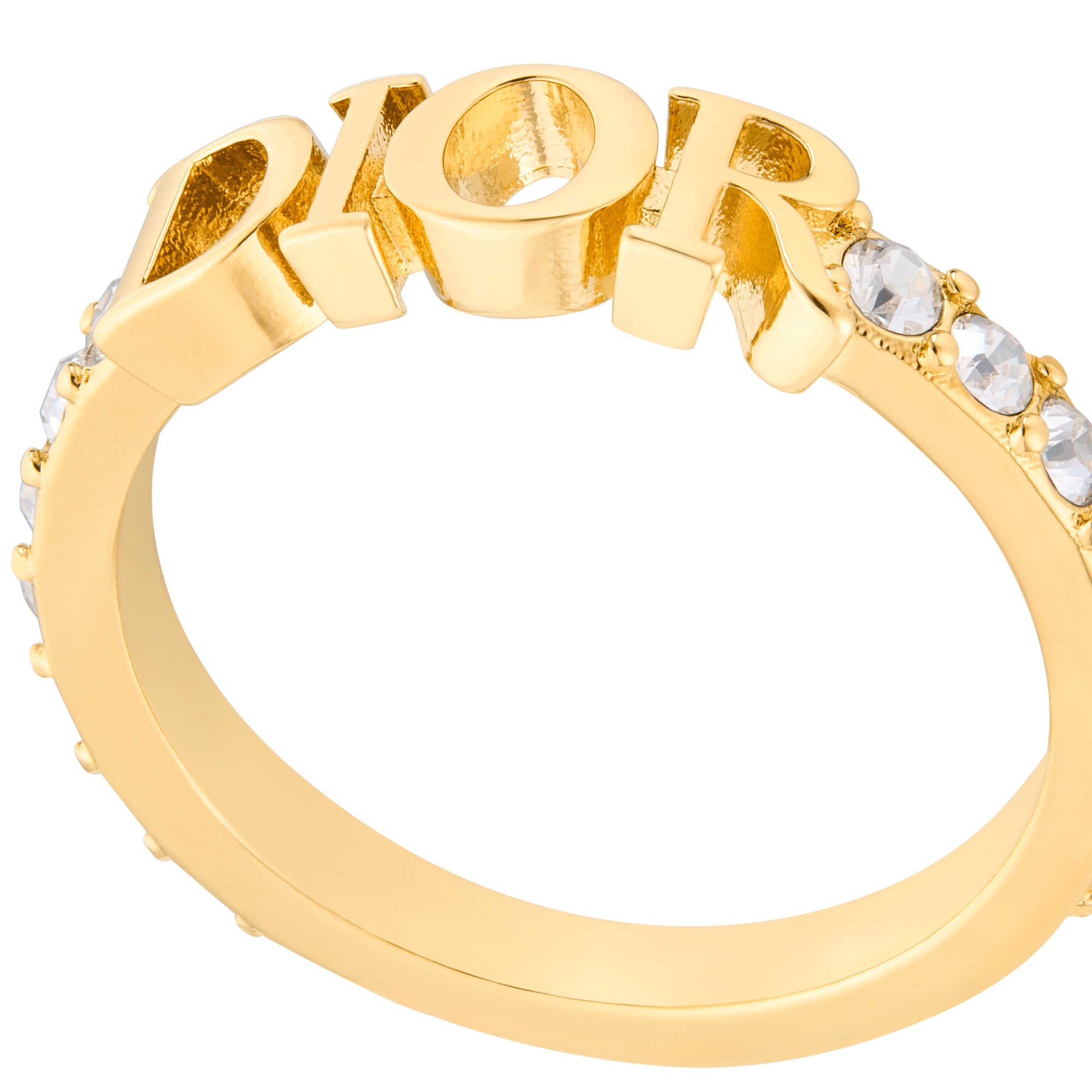 Dio(r)evolution Ring Gold-Finish Metal and White Crystals | DIOR
