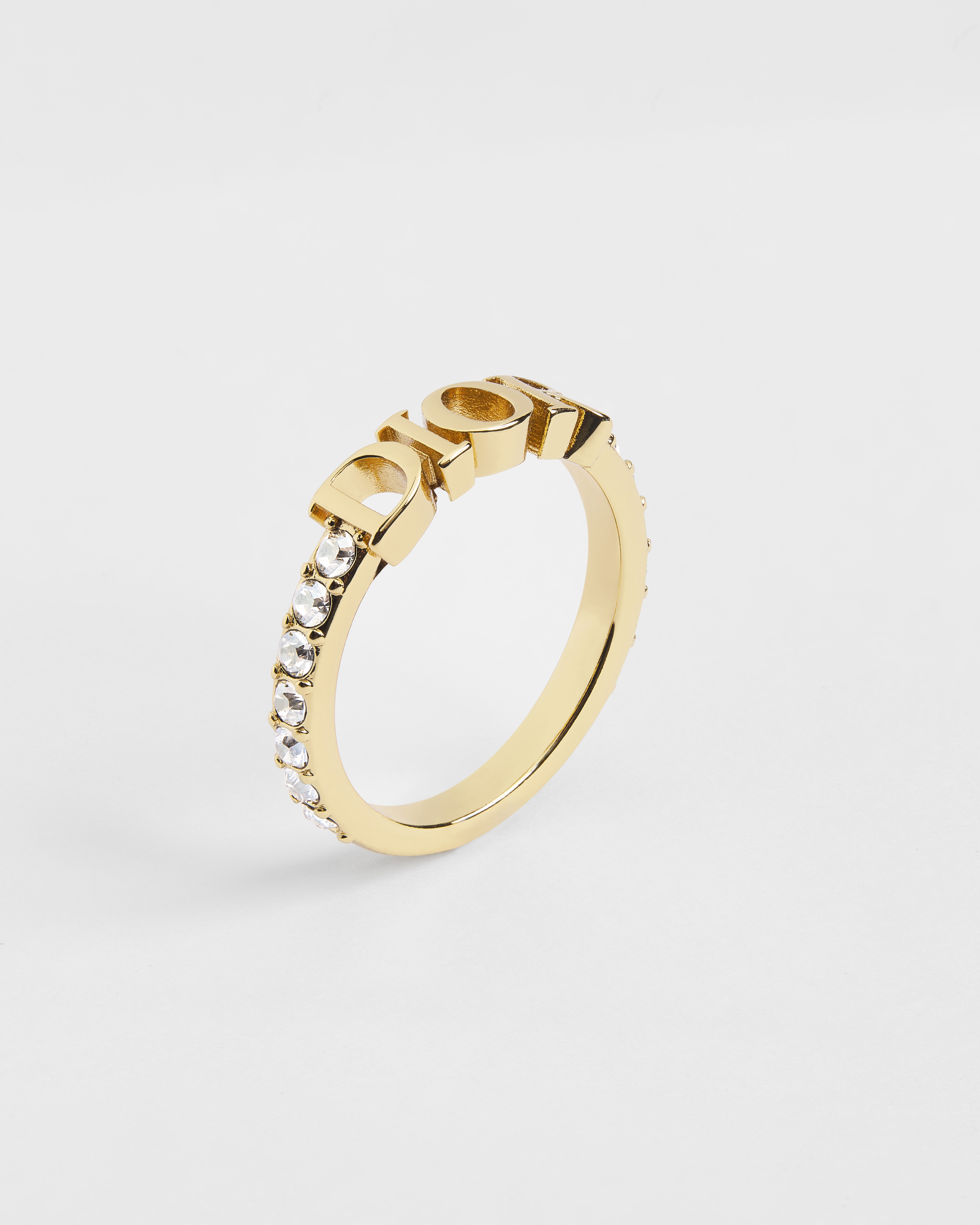 Anello Dio(r)evolution Metallo con finitura color oro e cristalli scintillanti E03