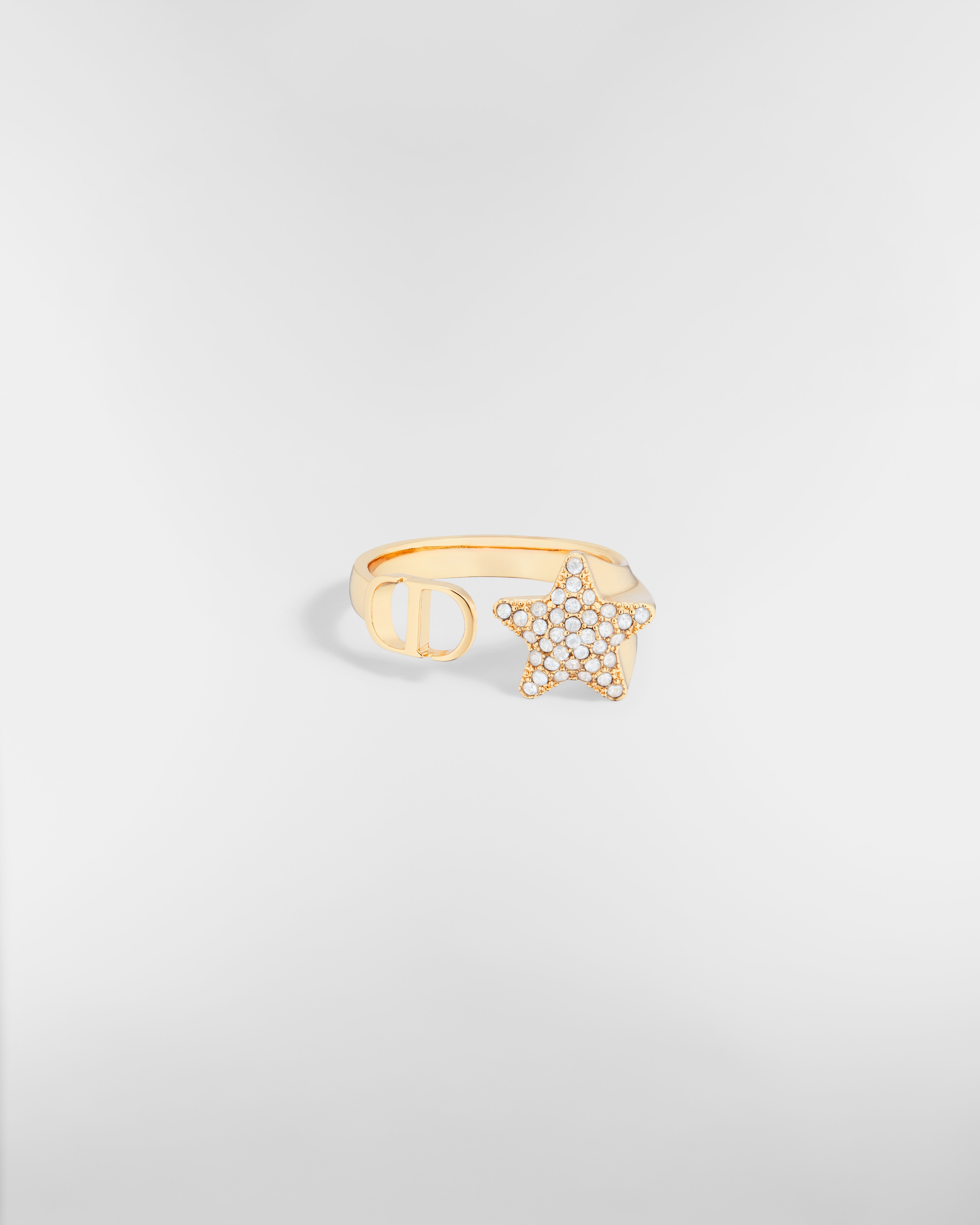 Dior Star Ring Gold-Finish Metal and Silver-Tone Crystals E01