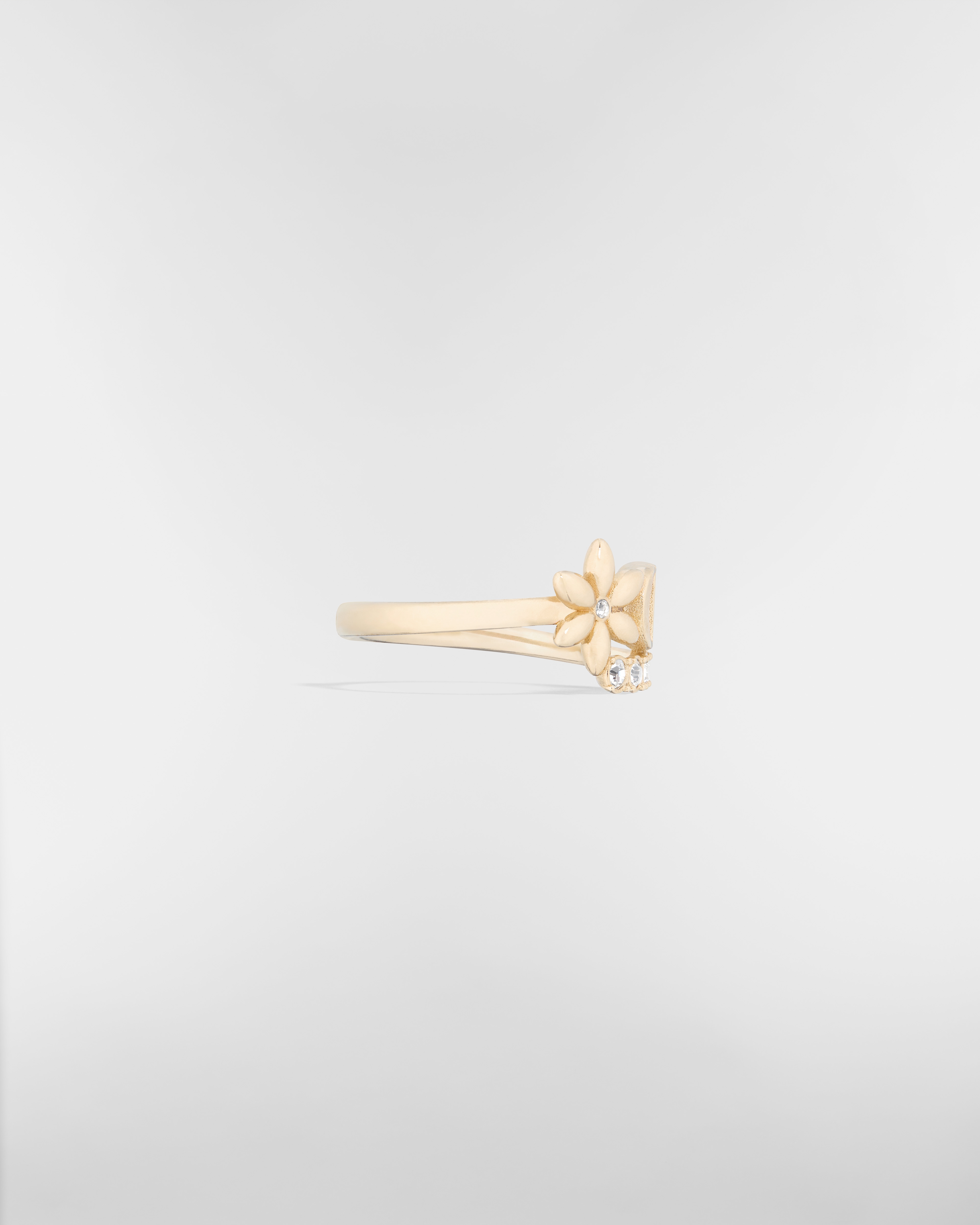 Petit CD Daisy リング メタル & クリスタル E02