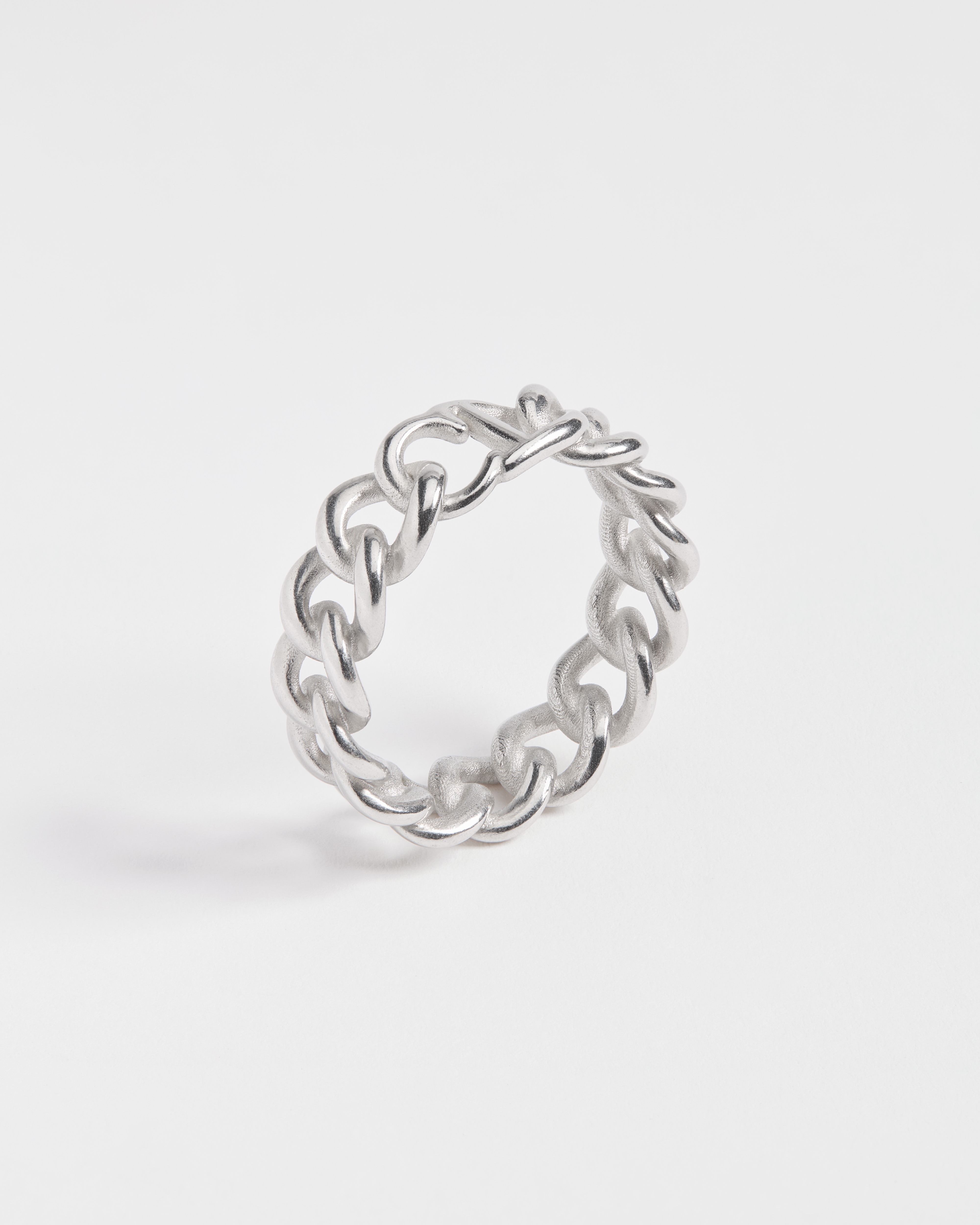 CD Icon 鏈環戒指 銀 E03